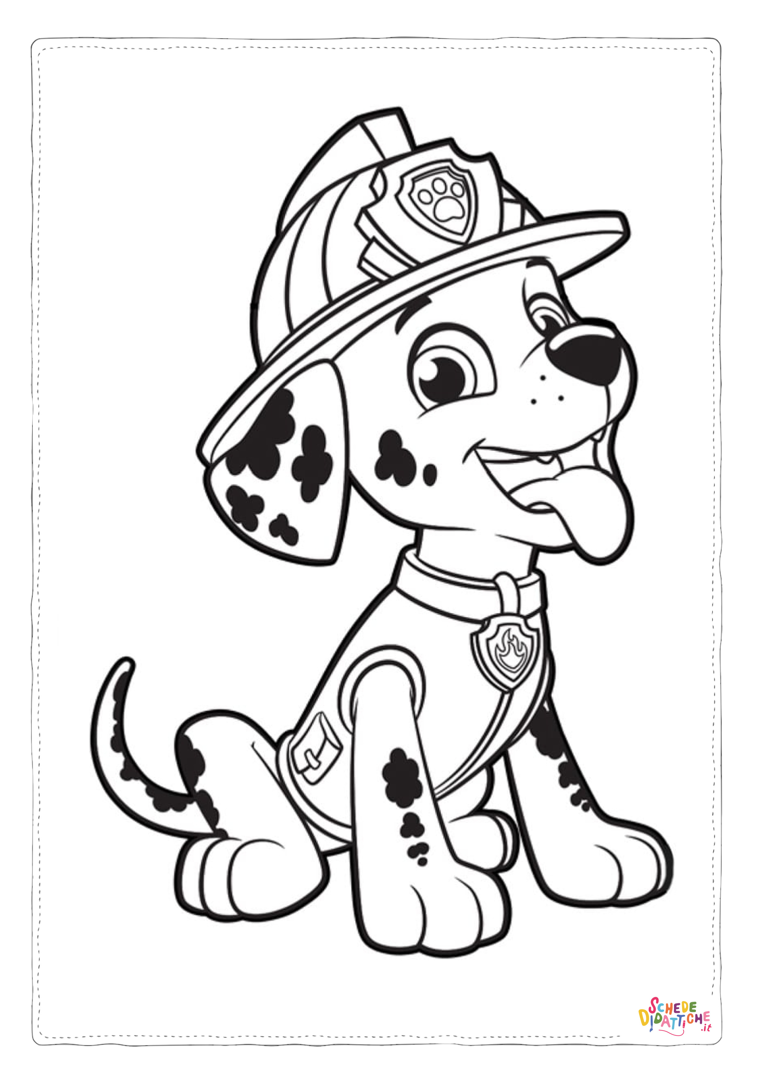 Disegno "Disegno di Paw Patrol - Cane pompiere da stampare e colorare 24" Disegno di Paw Patrol - Cane pompiere da stampare e colorare 24