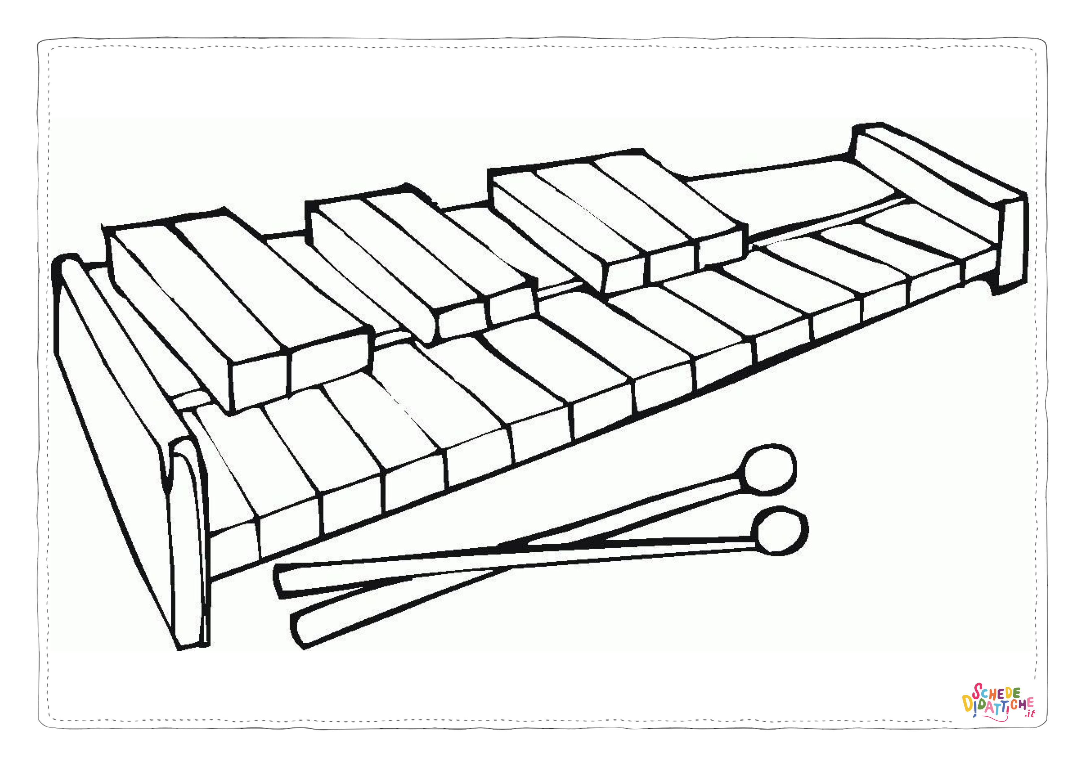 Disegno "Disegno di strumento musicale da stampare e colorare 103" Disegno di strumento musicale da stampare e colorare 103