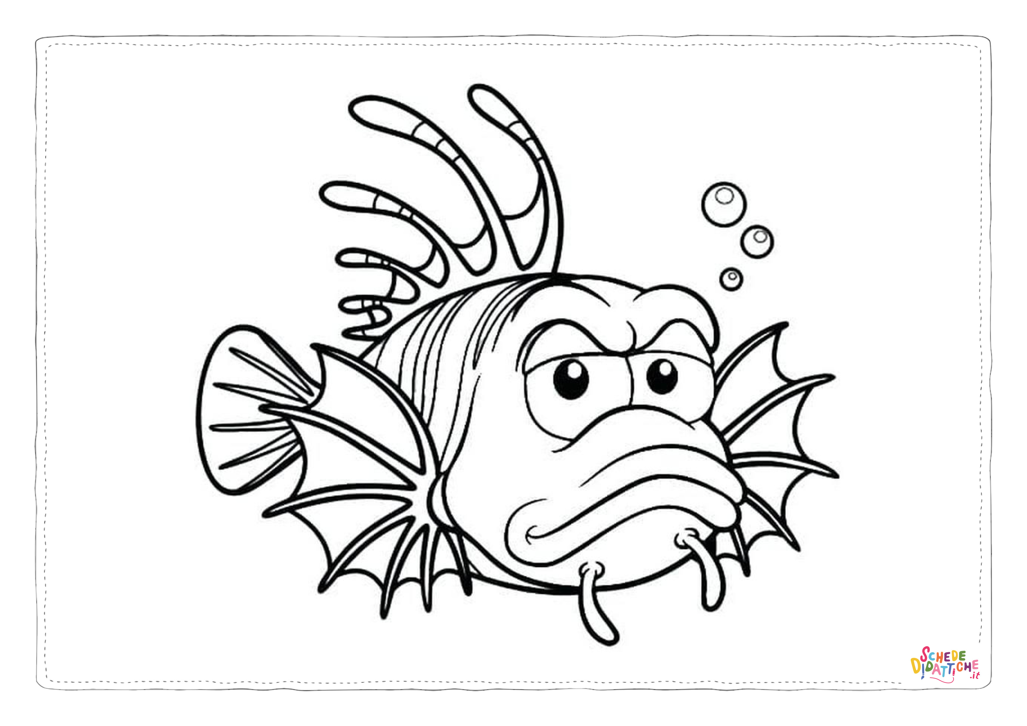 Disegno "Disegno di pesce da stampare e colorare 187" Disegno di pesce da stampare e colorare 187
