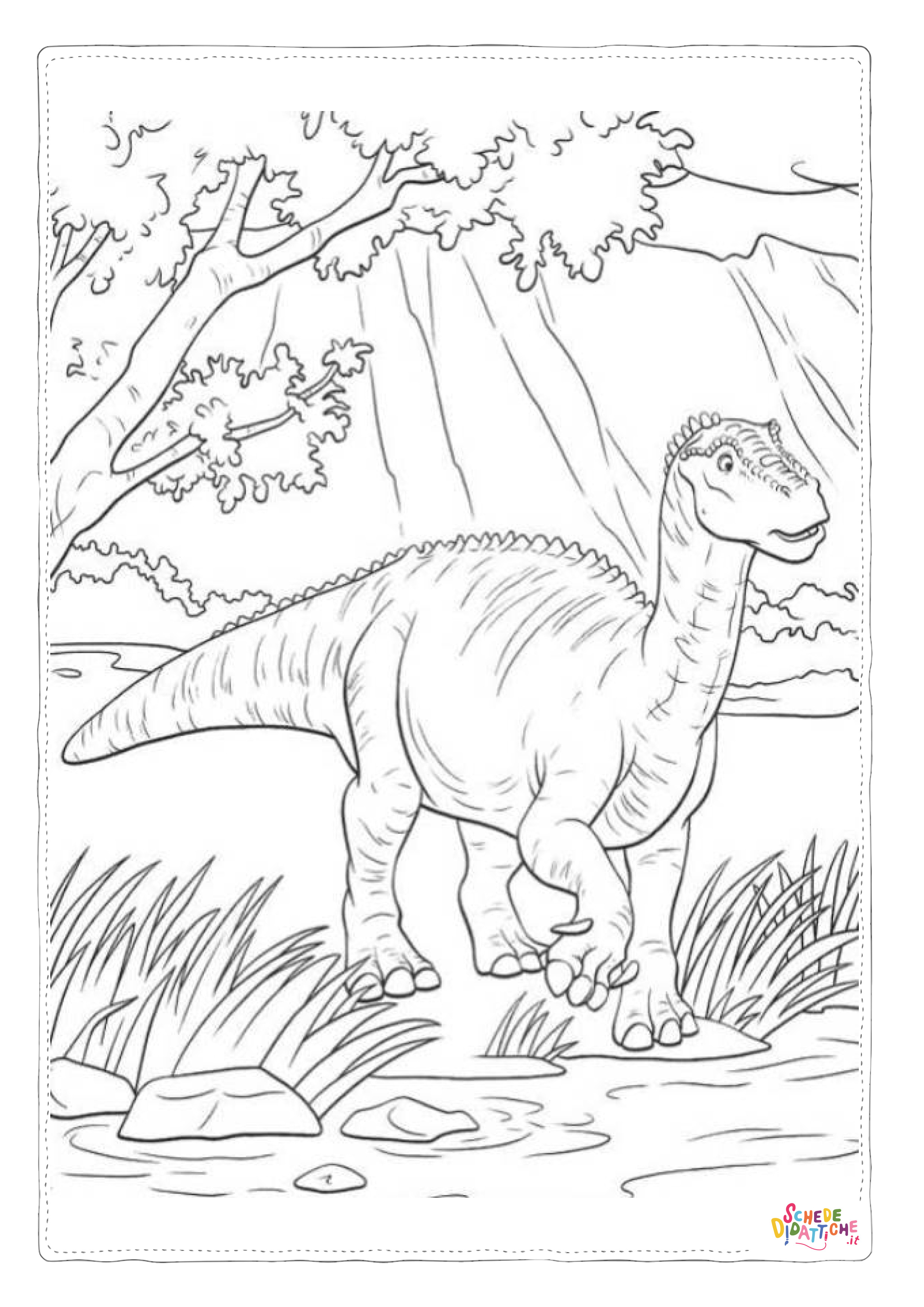 Disegno "Disegno di Brachiosauro da stampare e colorare 1" Disegno di Brachiosauro da stampare e colorare 1