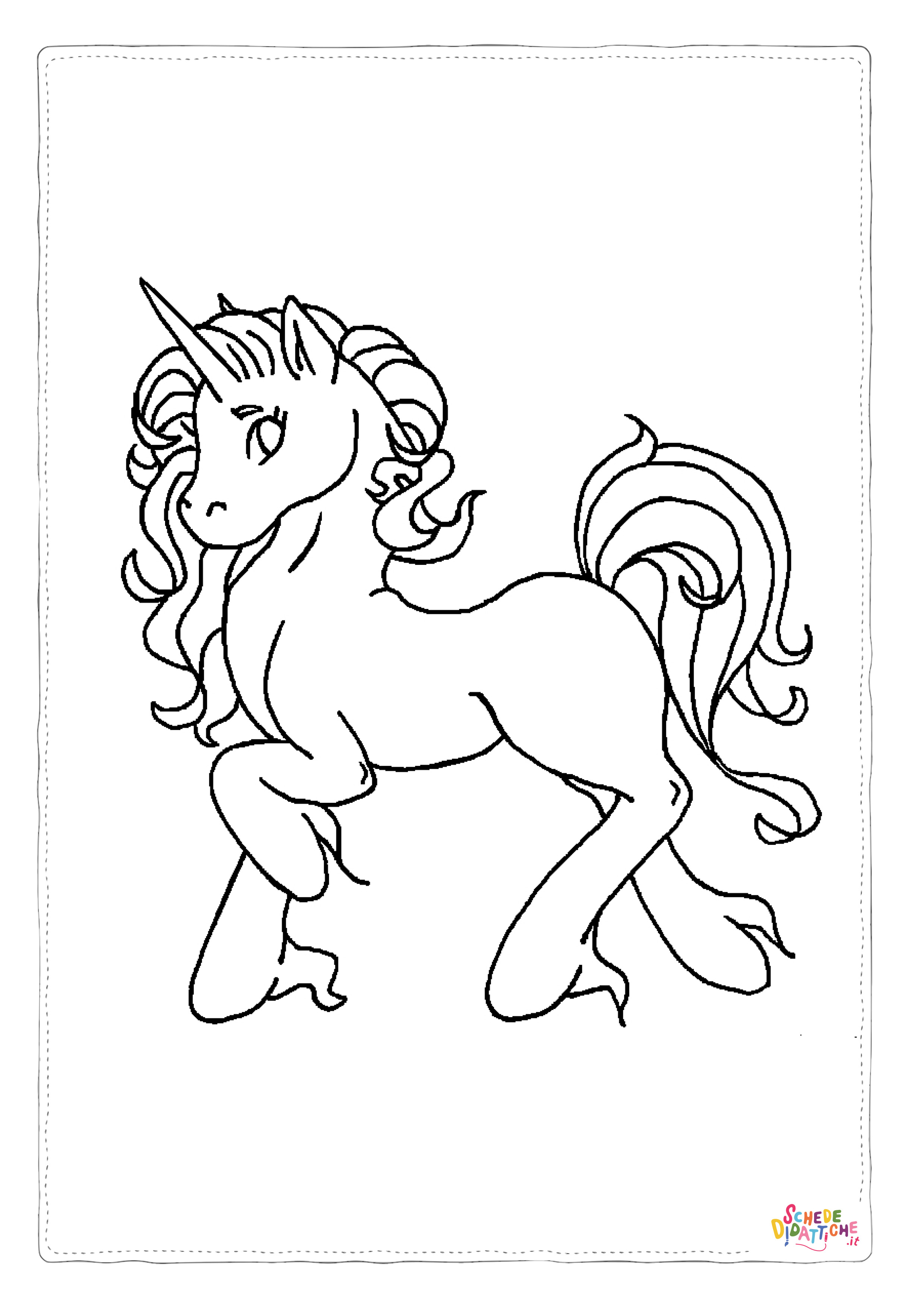 Disegno "Disegno di unicorno da stampare e colorare 155" Disegno di unicorno da stampare e colorare 155