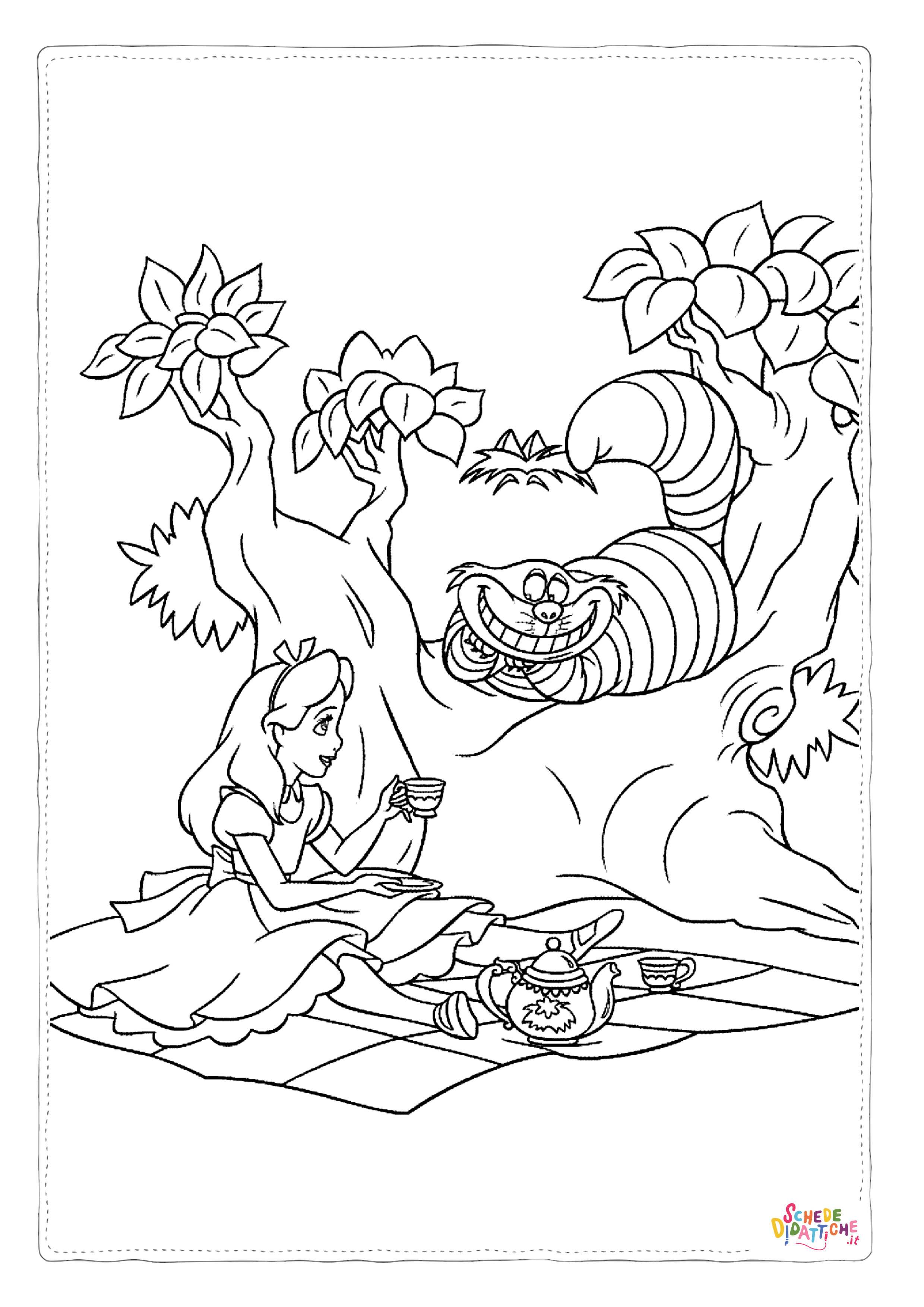 Disegno "Disegno di Alice nel paese delle meraviglie da stampare e colorare 96" Disegno di Alice nel paese delle meraviglie da stampare e colorare 96