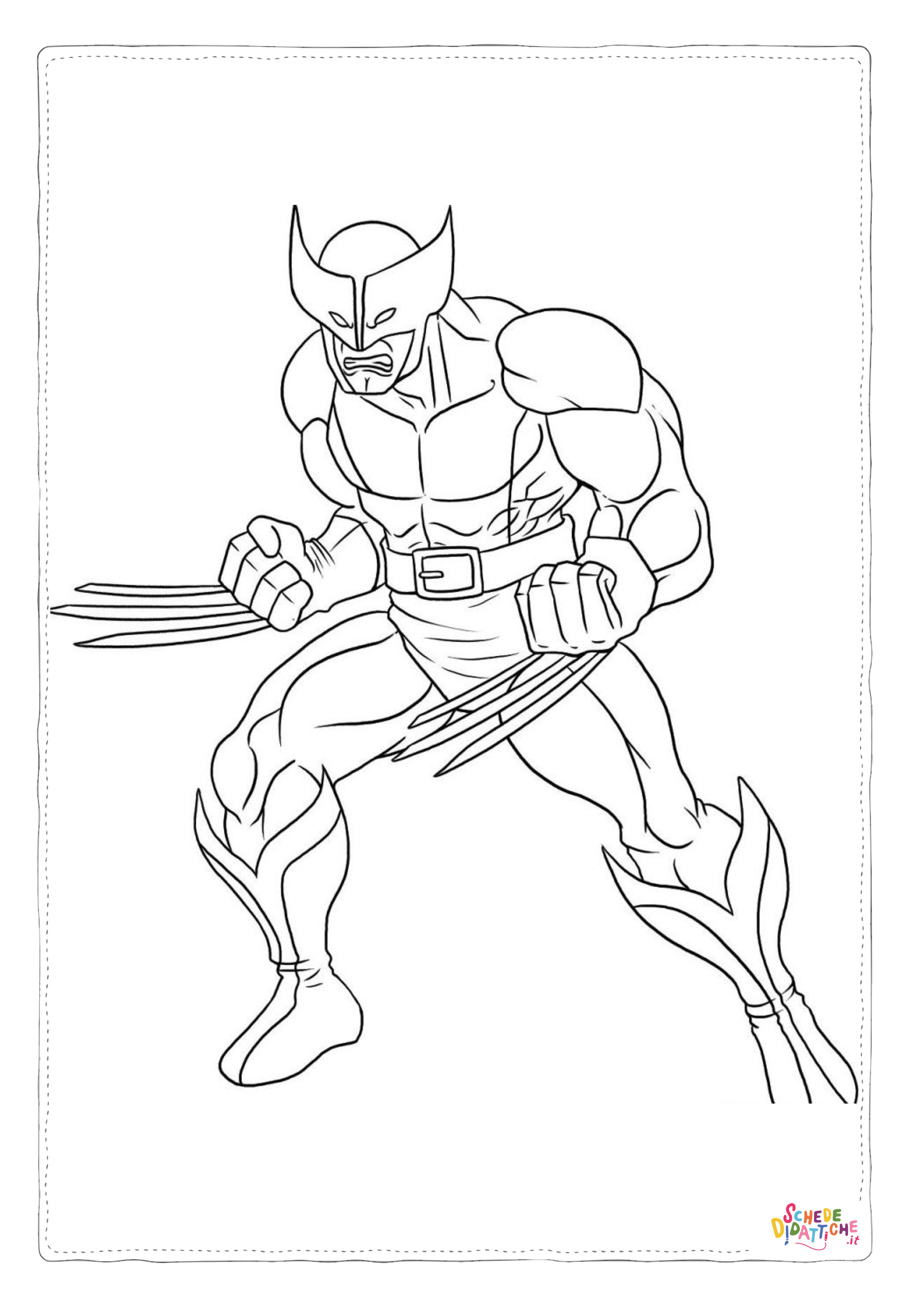 Disegno di Wolverine da stampare e colorare 1