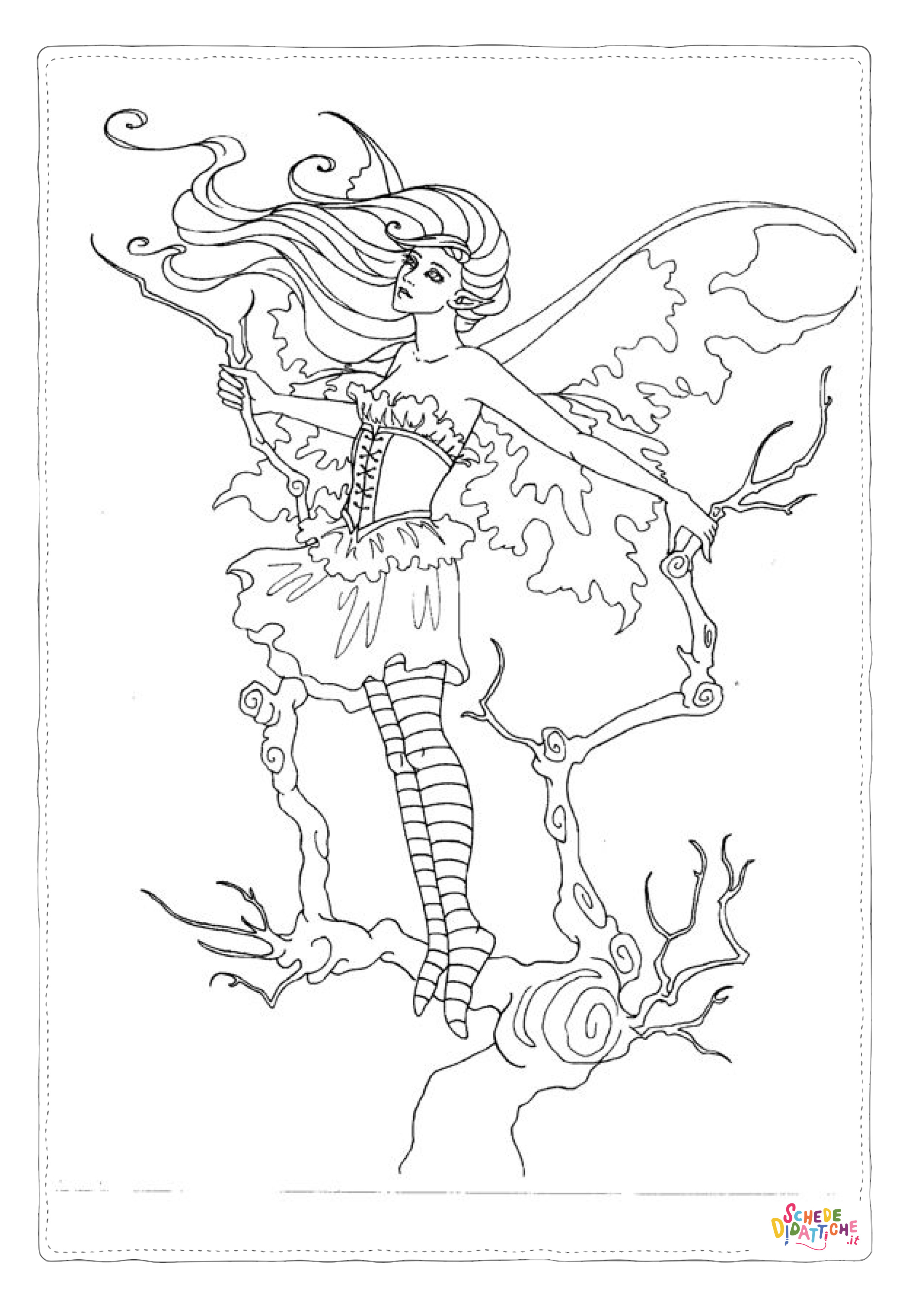 Disegno "Disegno di fata da stampare e colorare 61" Disegno di fata da stampare e colorare 61