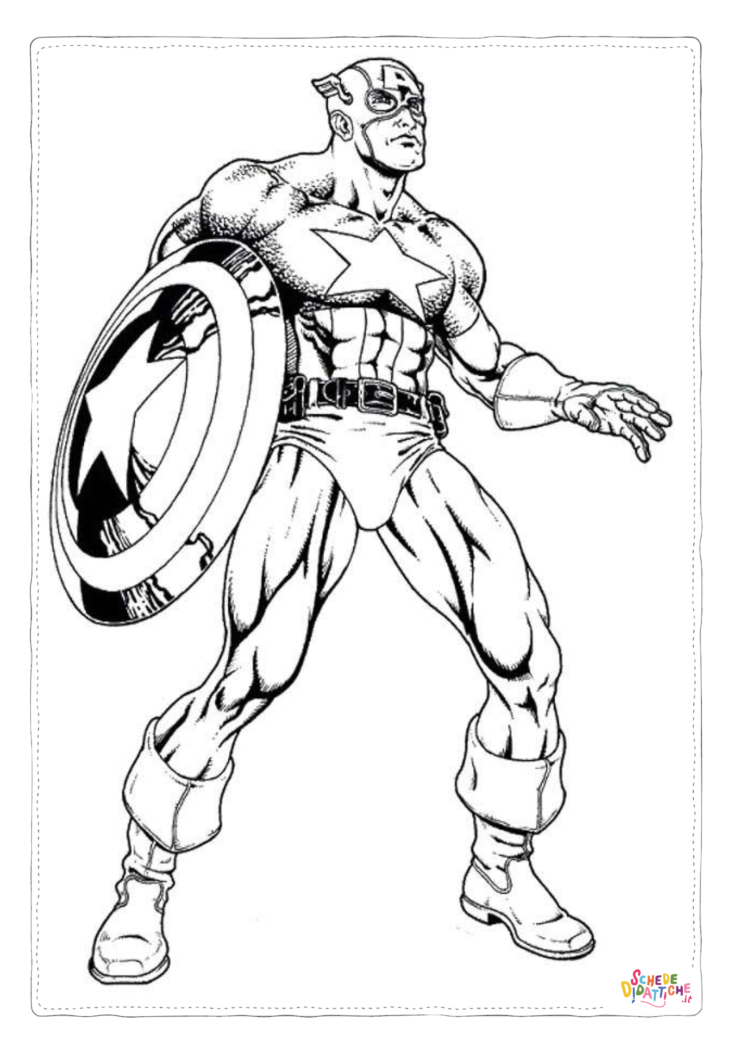 Disegno "Disegno di Capitan America da stampare e colorare 37" Disegno di Capitan America da stampare e colorare 37