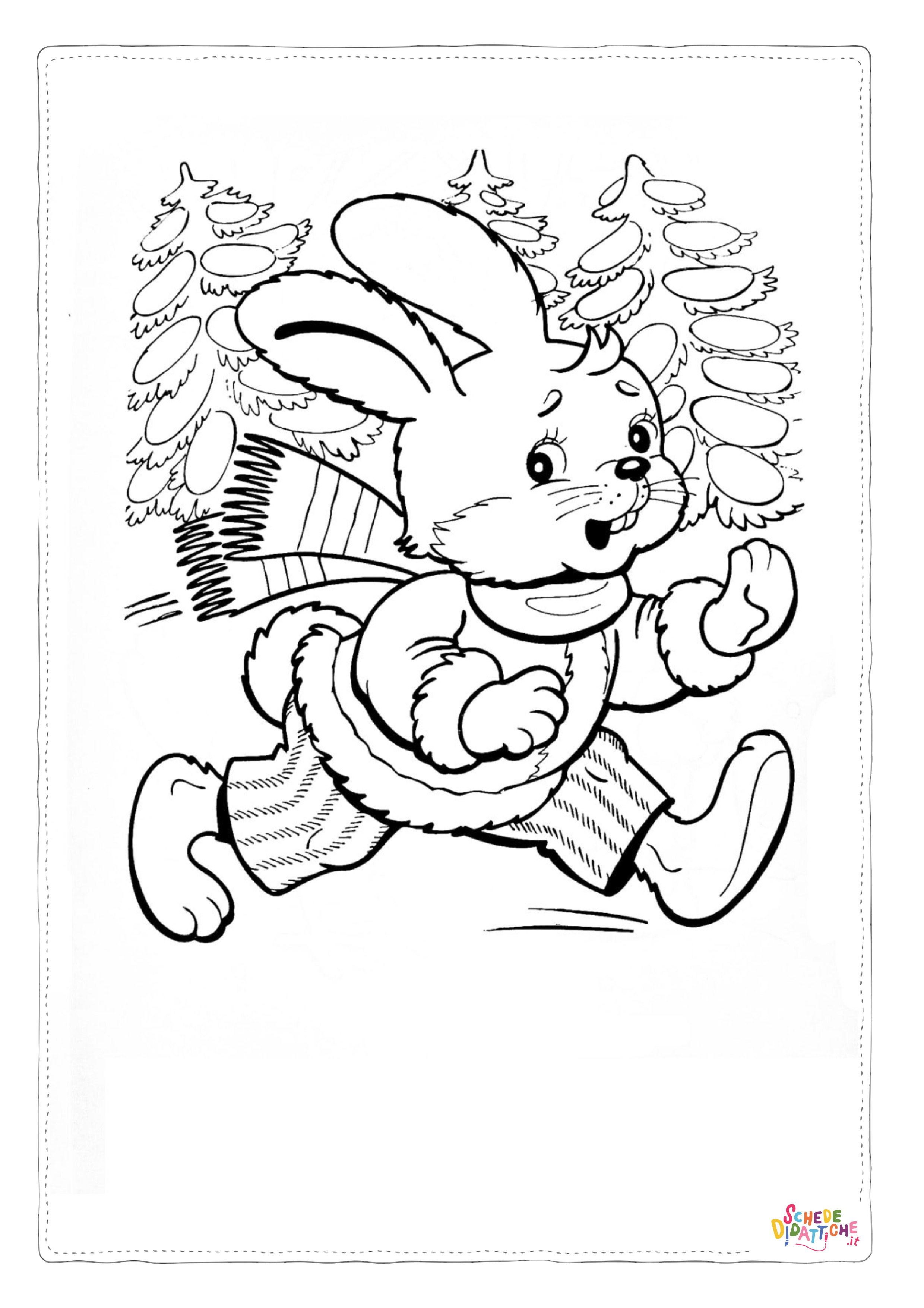 Disegno "Disegno di coniglio da stampare e colorare 144" Disegno di coniglio da stampare e colorare 144