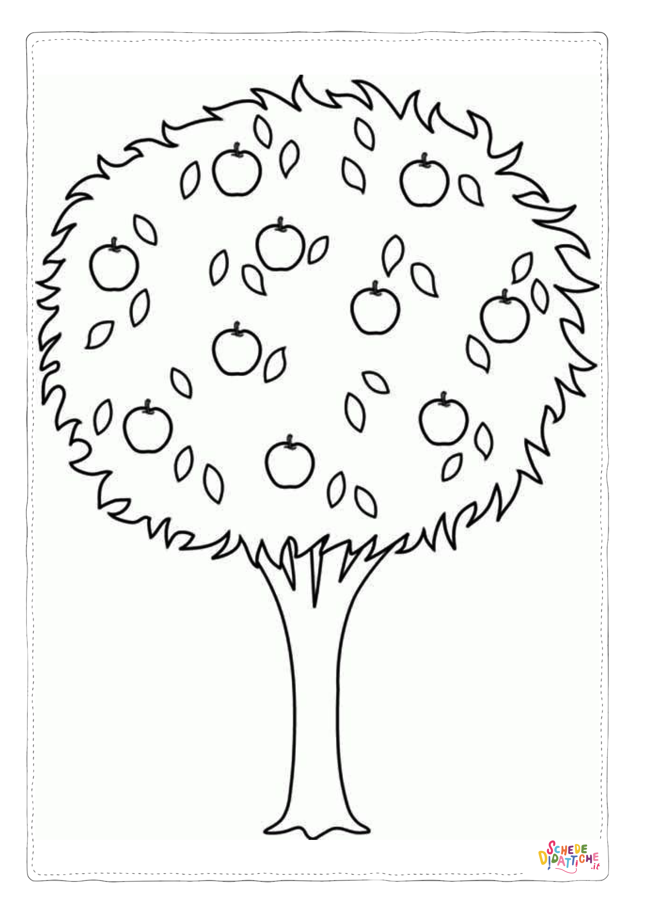 Disegno "Disegno di albero da frutta da stampare e colorare 33" Disegno di albero da frutta da stampare e colorare 33