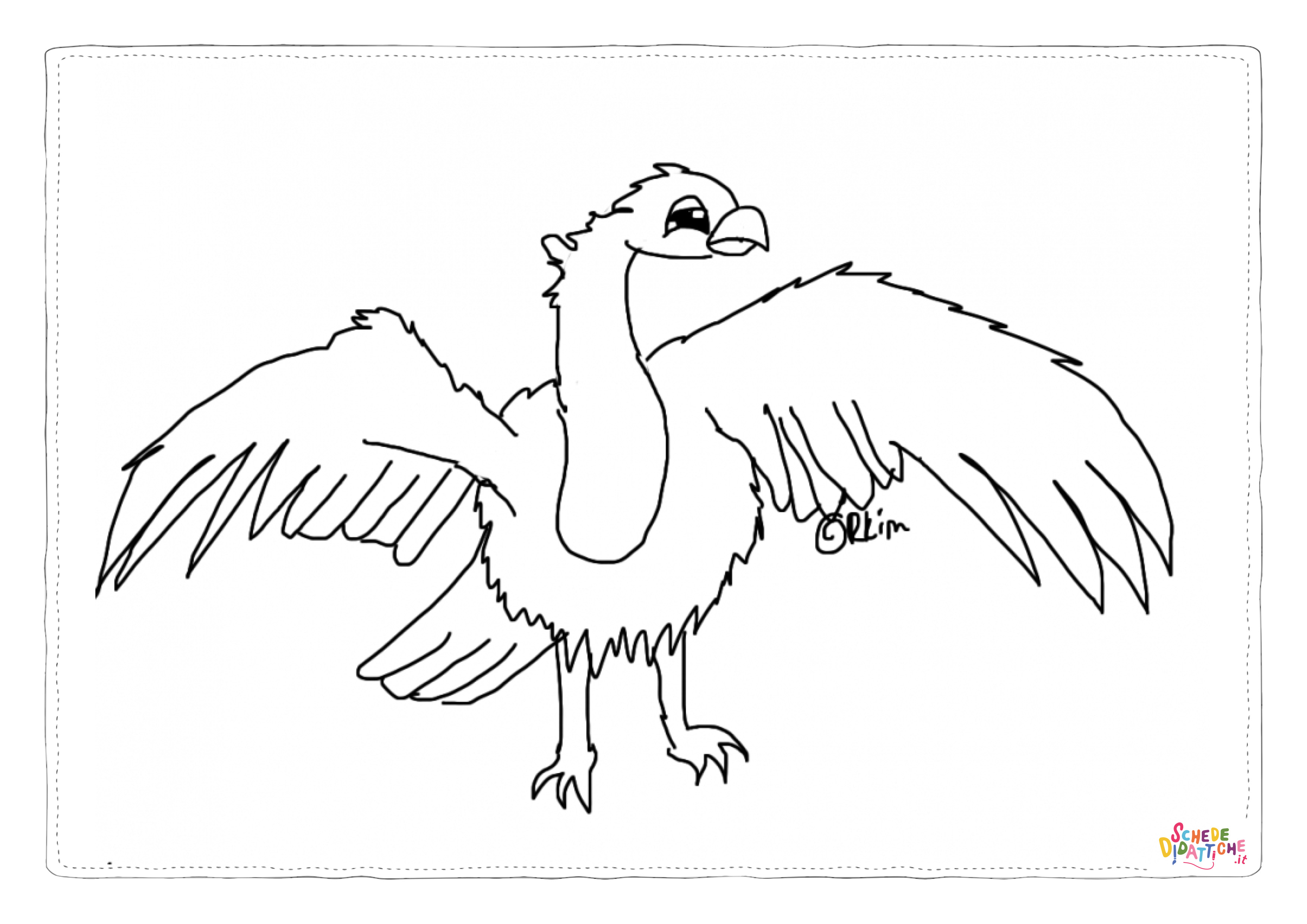 Disegno "Disegno di uccello da stampare e colorare 21" Disegno di uccello da stampare e colorare 21