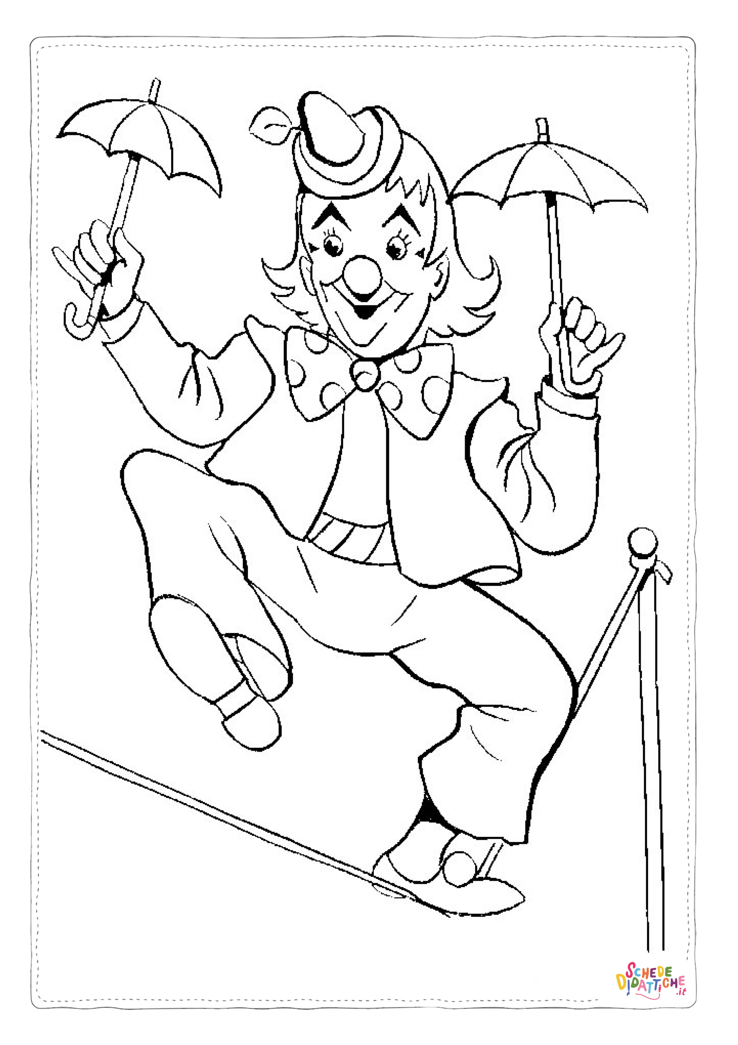 Disegno "Disegno di clown da stampare e colorare 19" Disegno di clown da stampare e colorare 19
