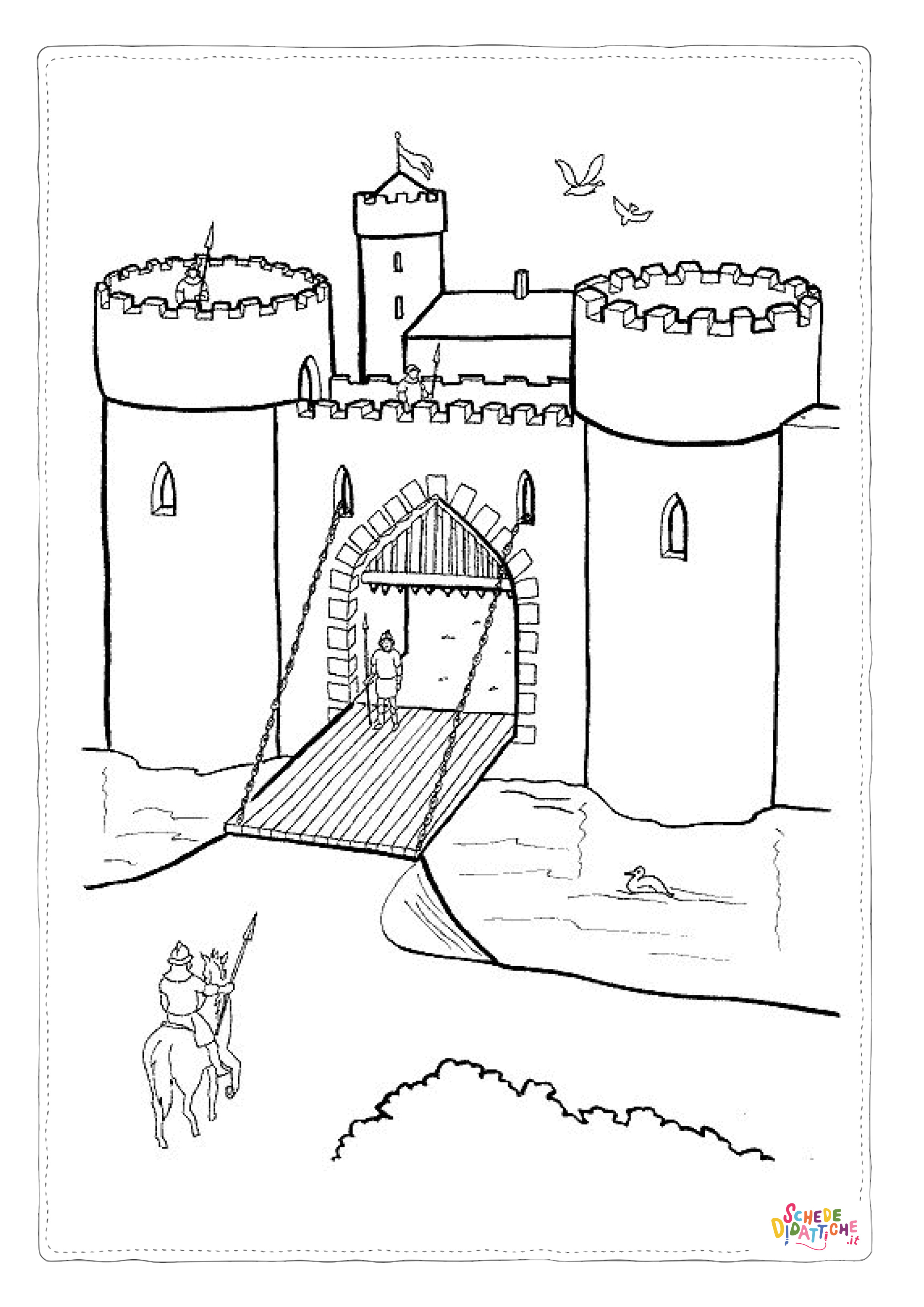Disegno "Disegno di castello da stampare e colorare 62" Disegno di castello da stampare e colorare 62