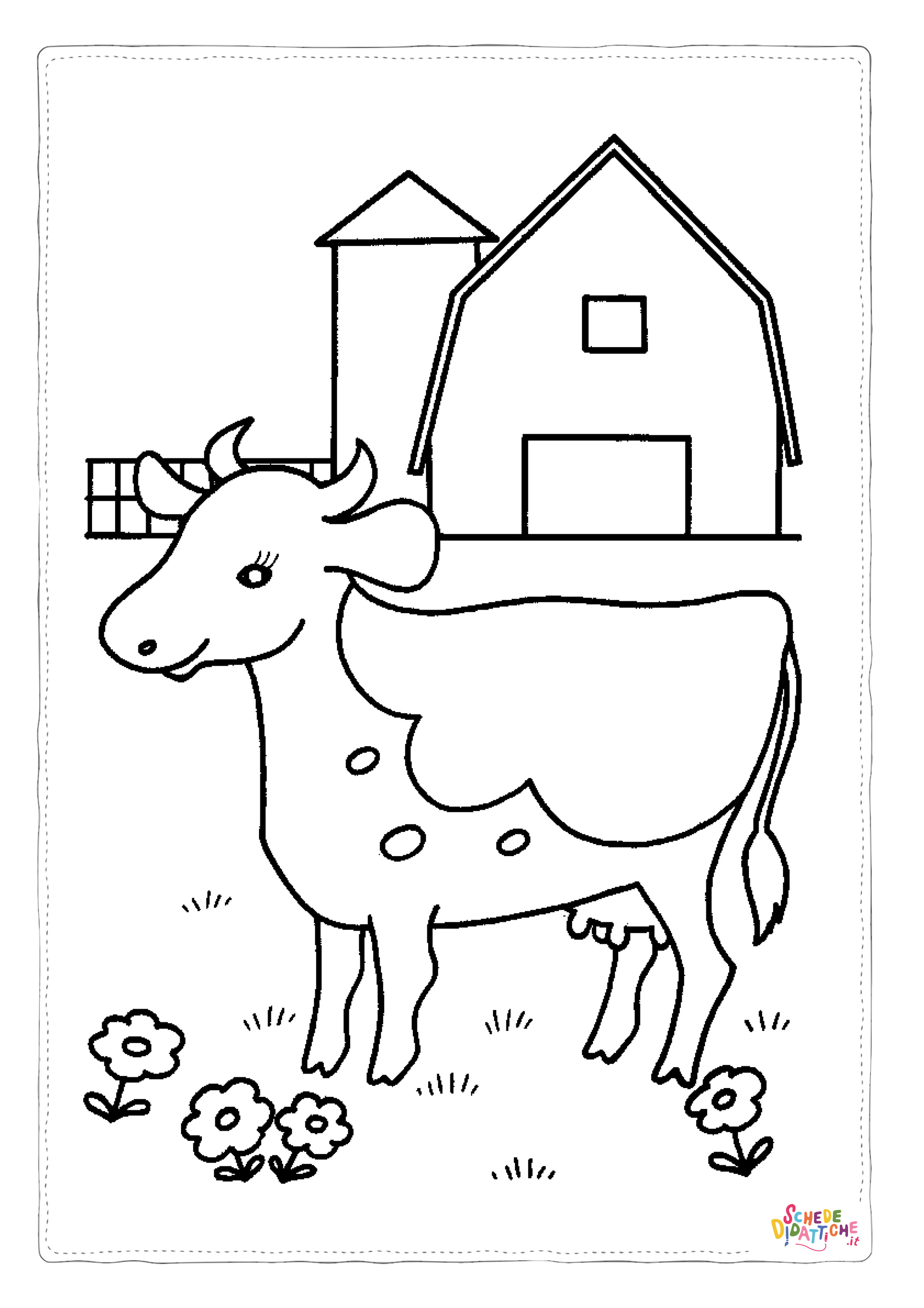 Disegno "Disegno di mucca da stampare e colorare 57" Disegno di mucca da stampare e colorare 57