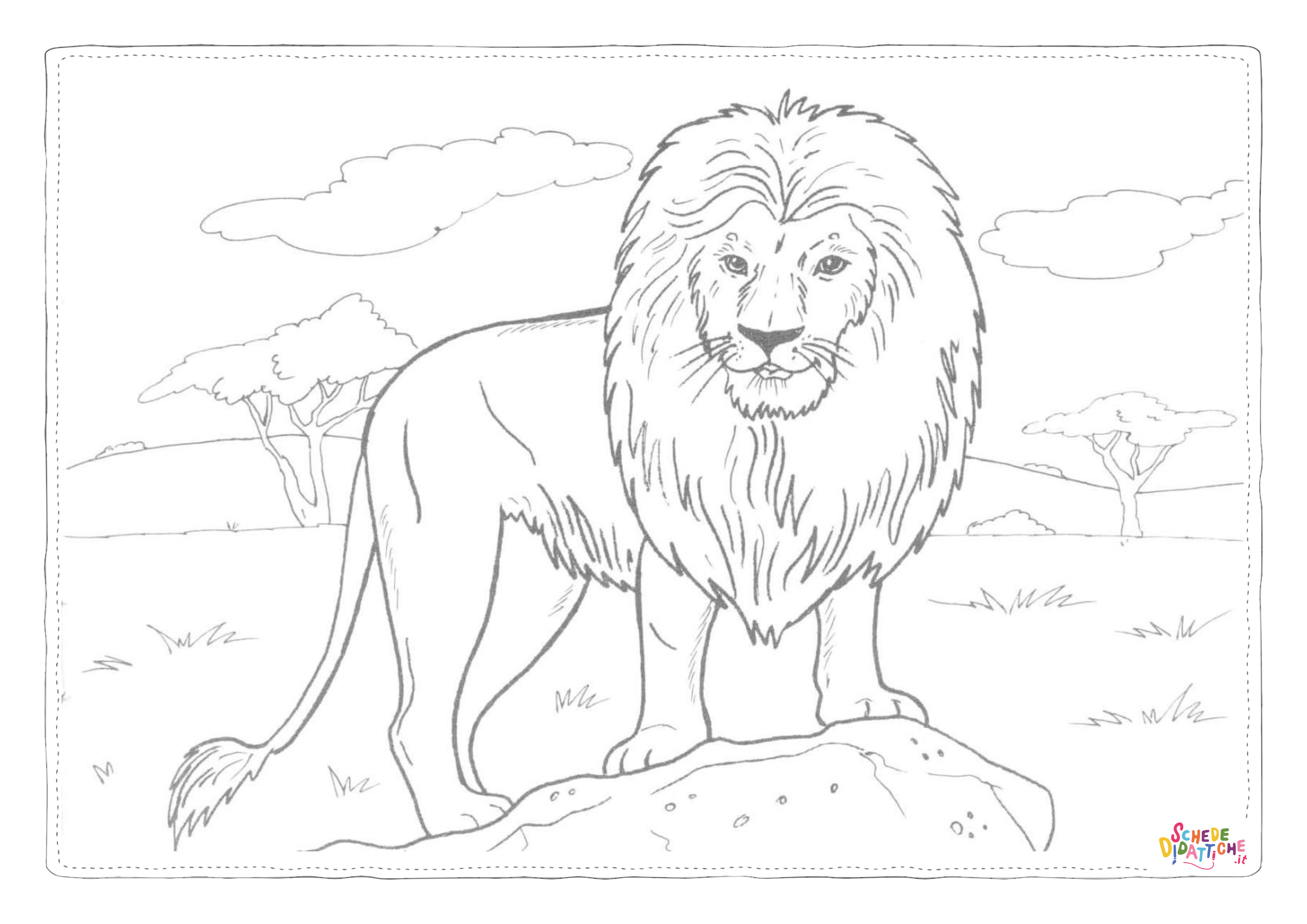 Disegno di leone da stampare e colorare 107