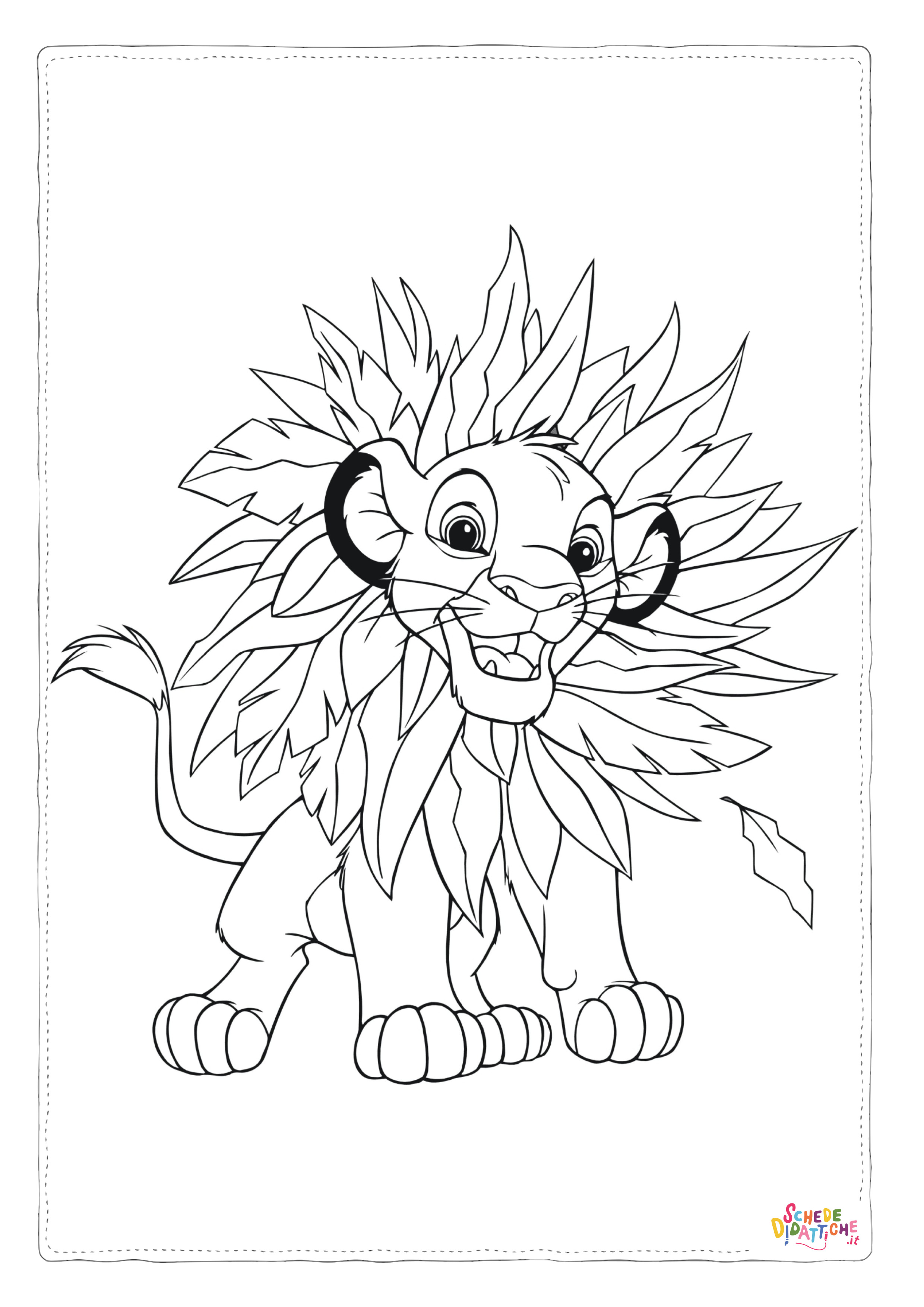 Disegno di Re Leone da stampare e colorare 174