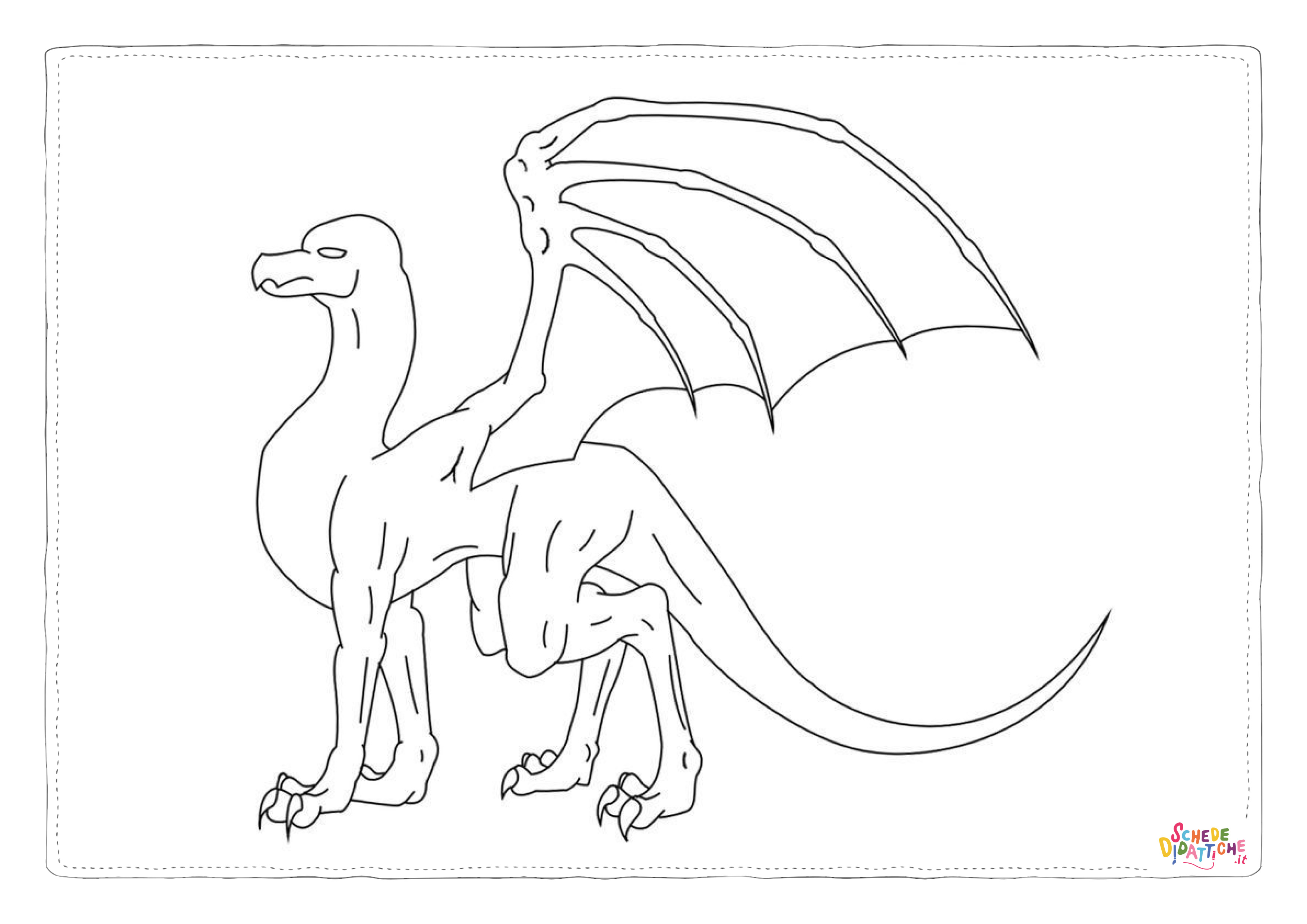 Disegno "Disegno di dragone da stampare e colorare 13" Disegno di dragone da stampare e colorare 13
