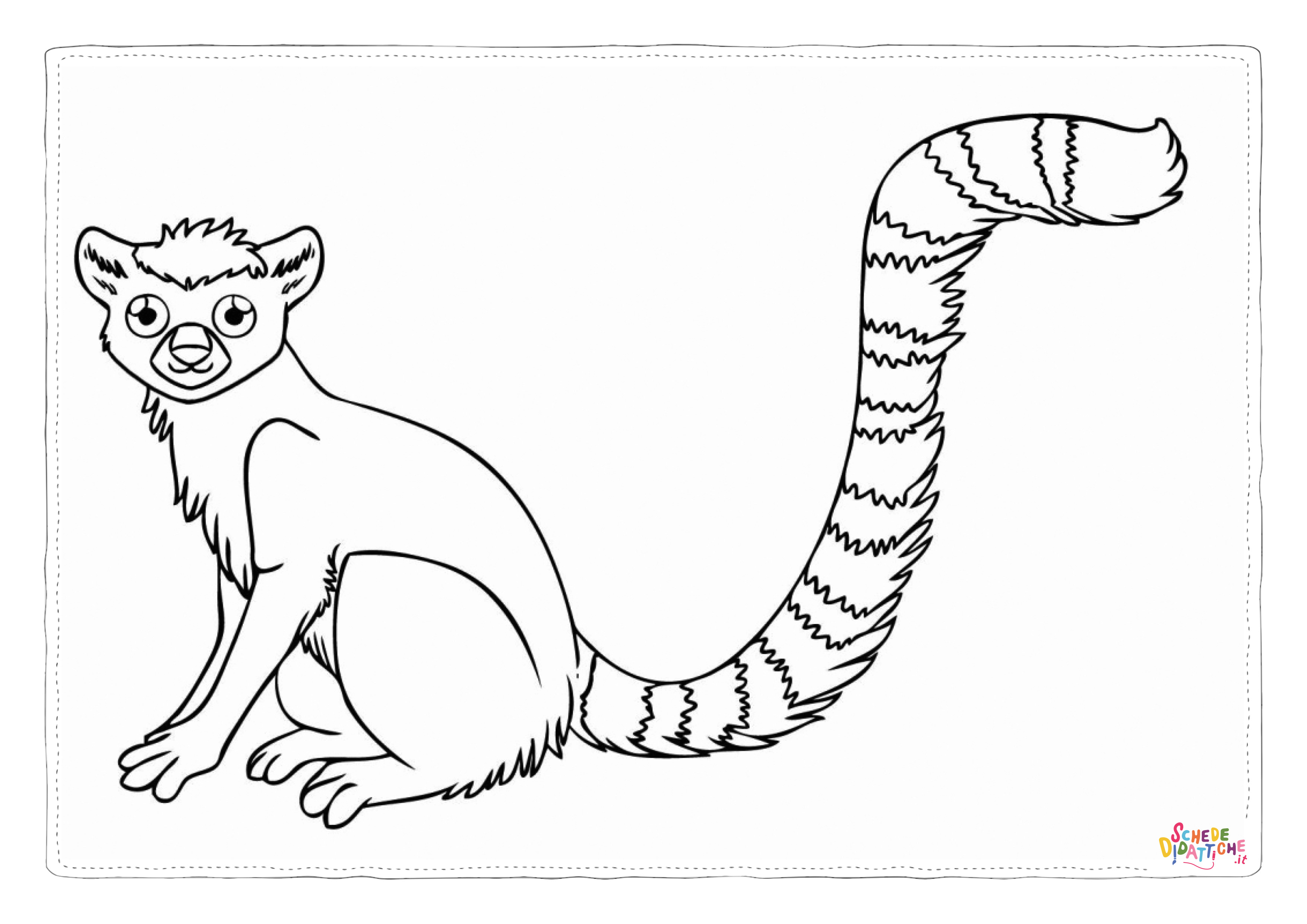 Disegno "Disegno di lemure da stampare e colorare 1" Disegno di lemure da stampare e colorare 1