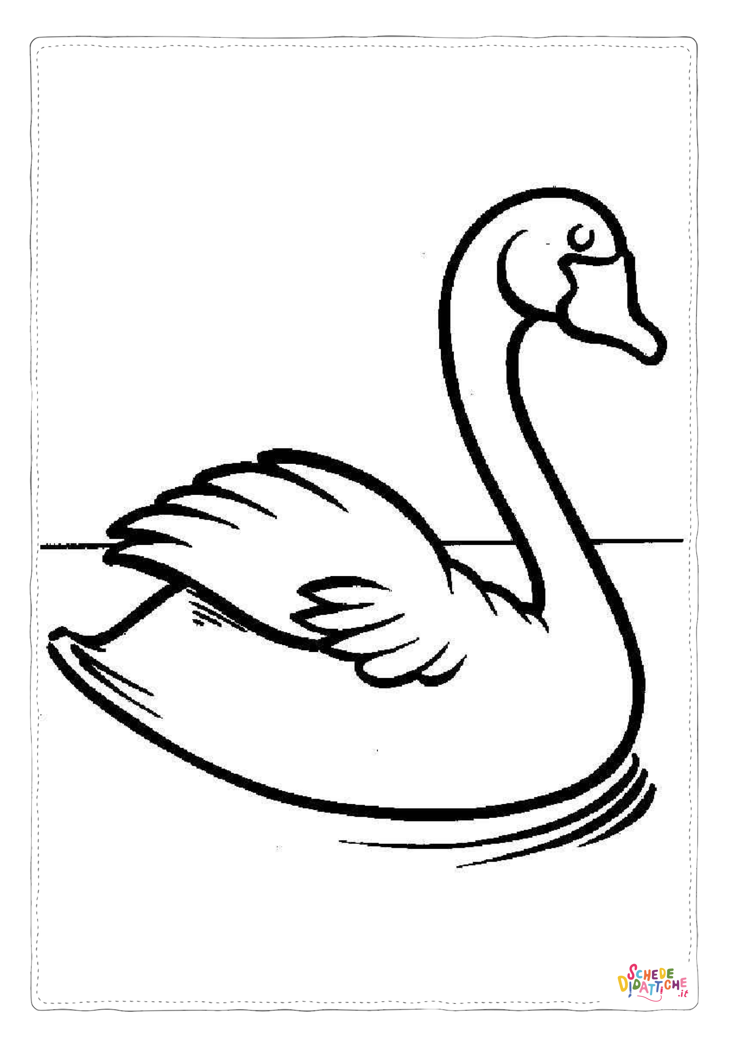 Disegno di cigno da stampare e colorare 9