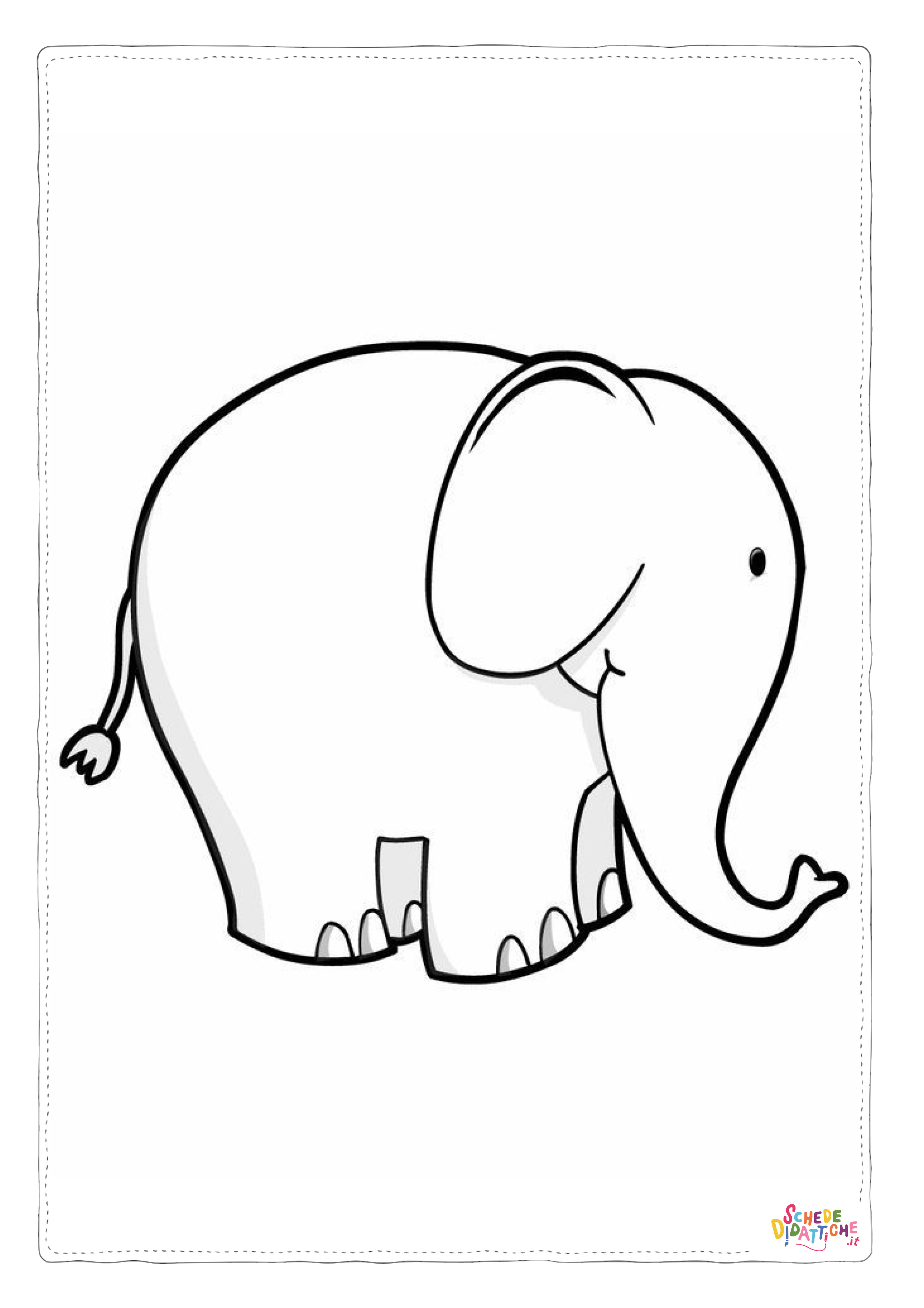 Disegno "Disegno di elefante da stampare e colorare 45" Disegno di elefante da stampare e colorare 45