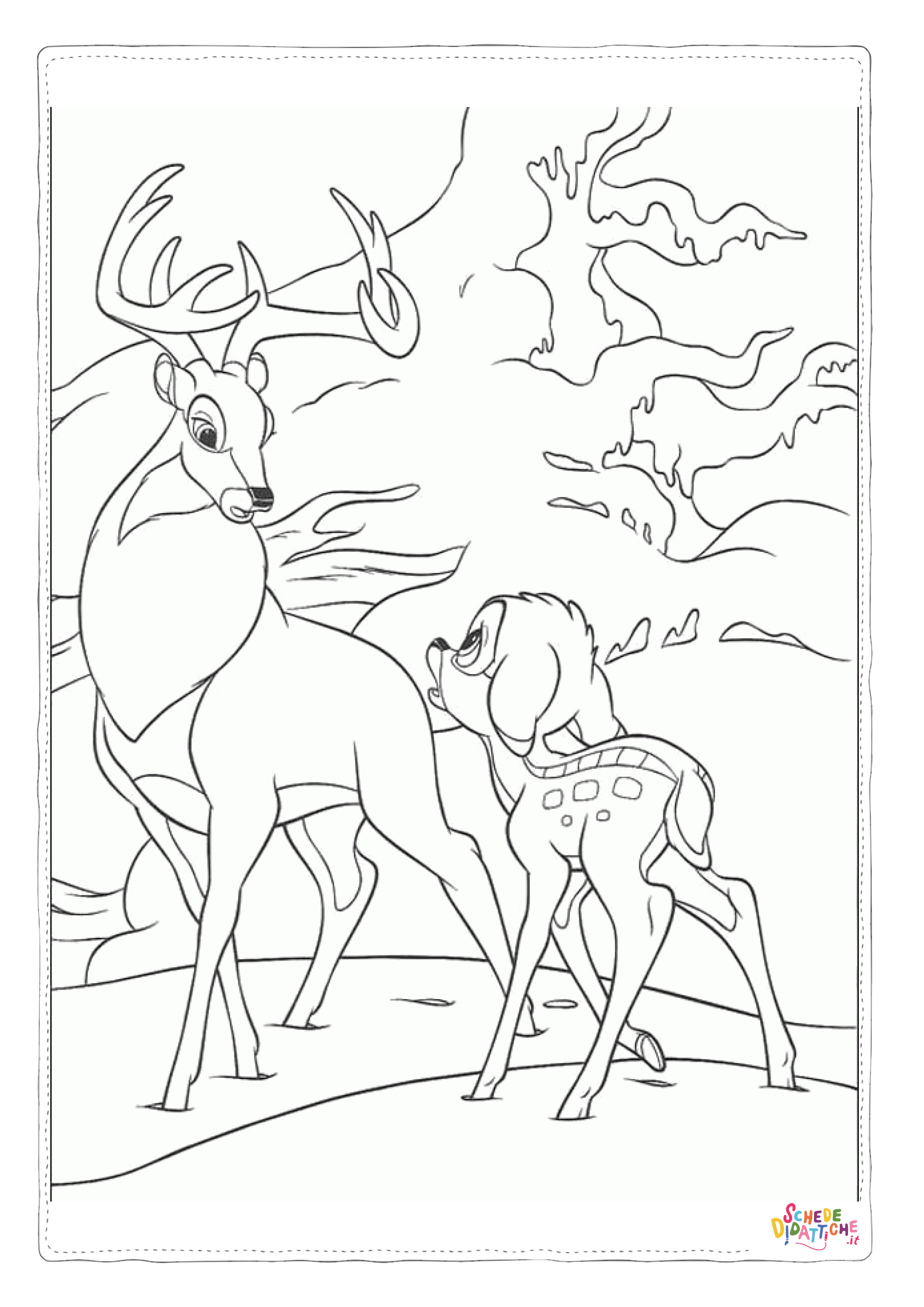 Disegno di Bambi da stampare e colorare 61
