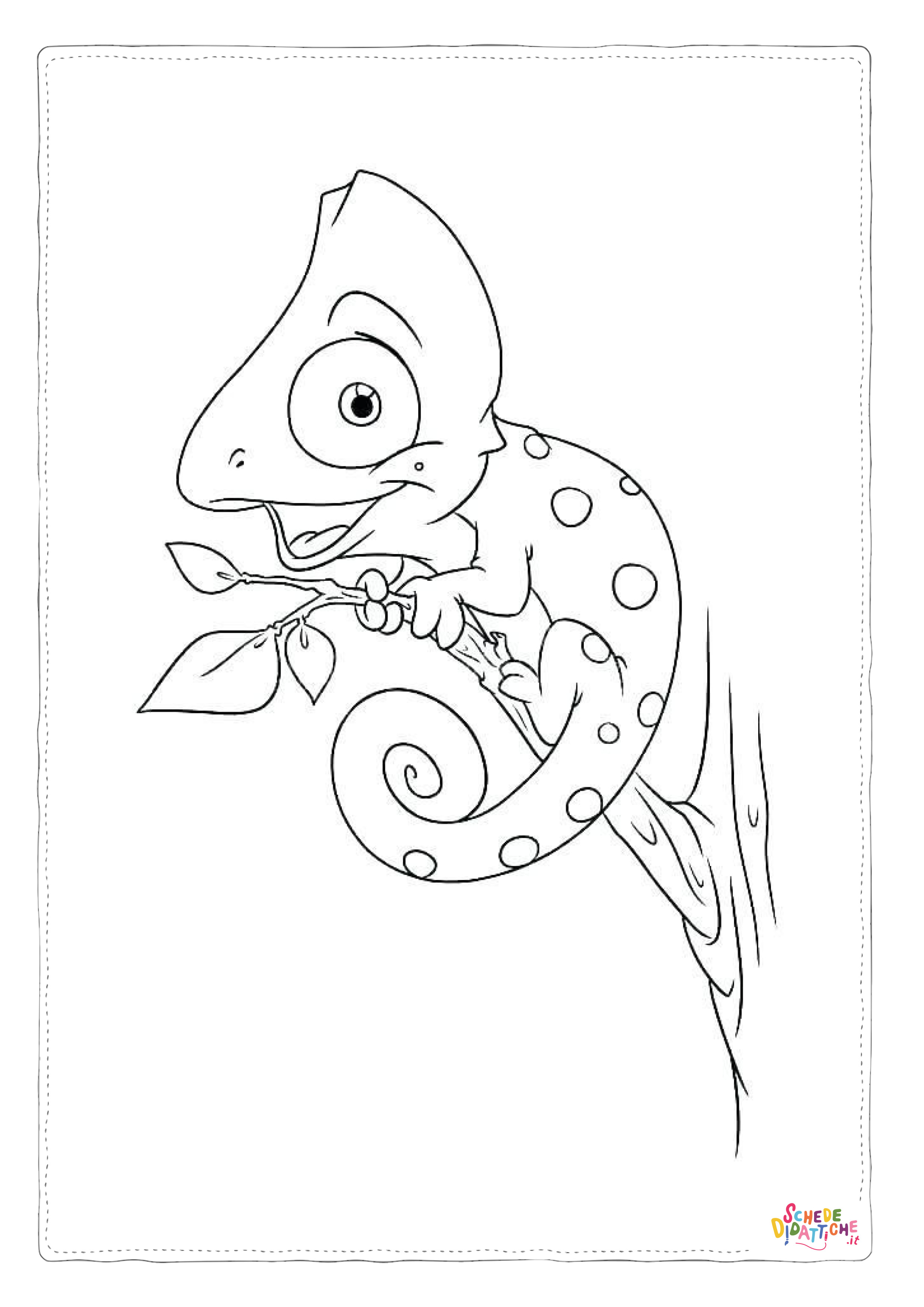 Disegno "Disegno di camaleonte da stampare e colorare 14" Disegno di camaleonte da stampare e colorare 14