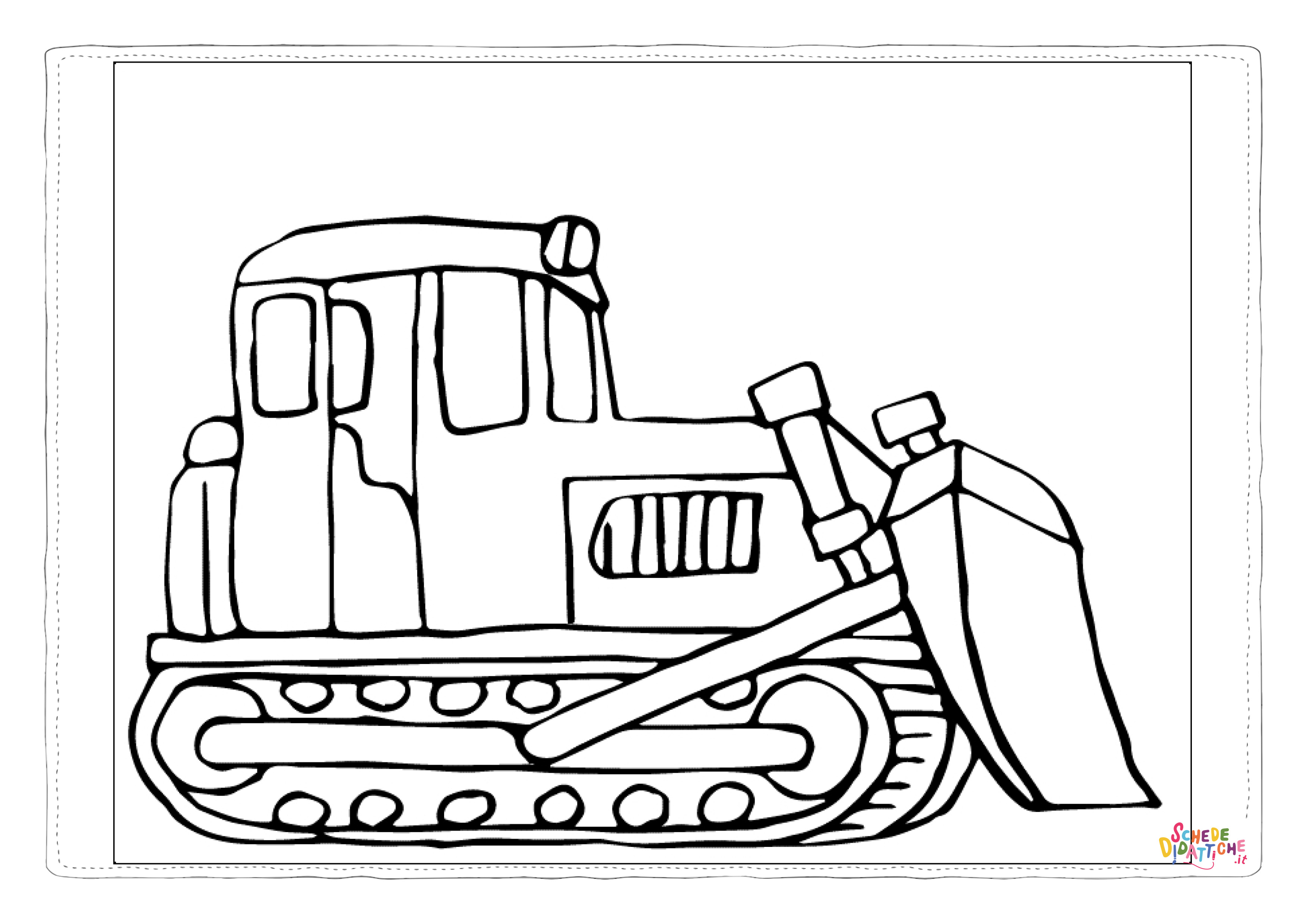 Disegno di mezzo da lavoro da stampare e colorare 36