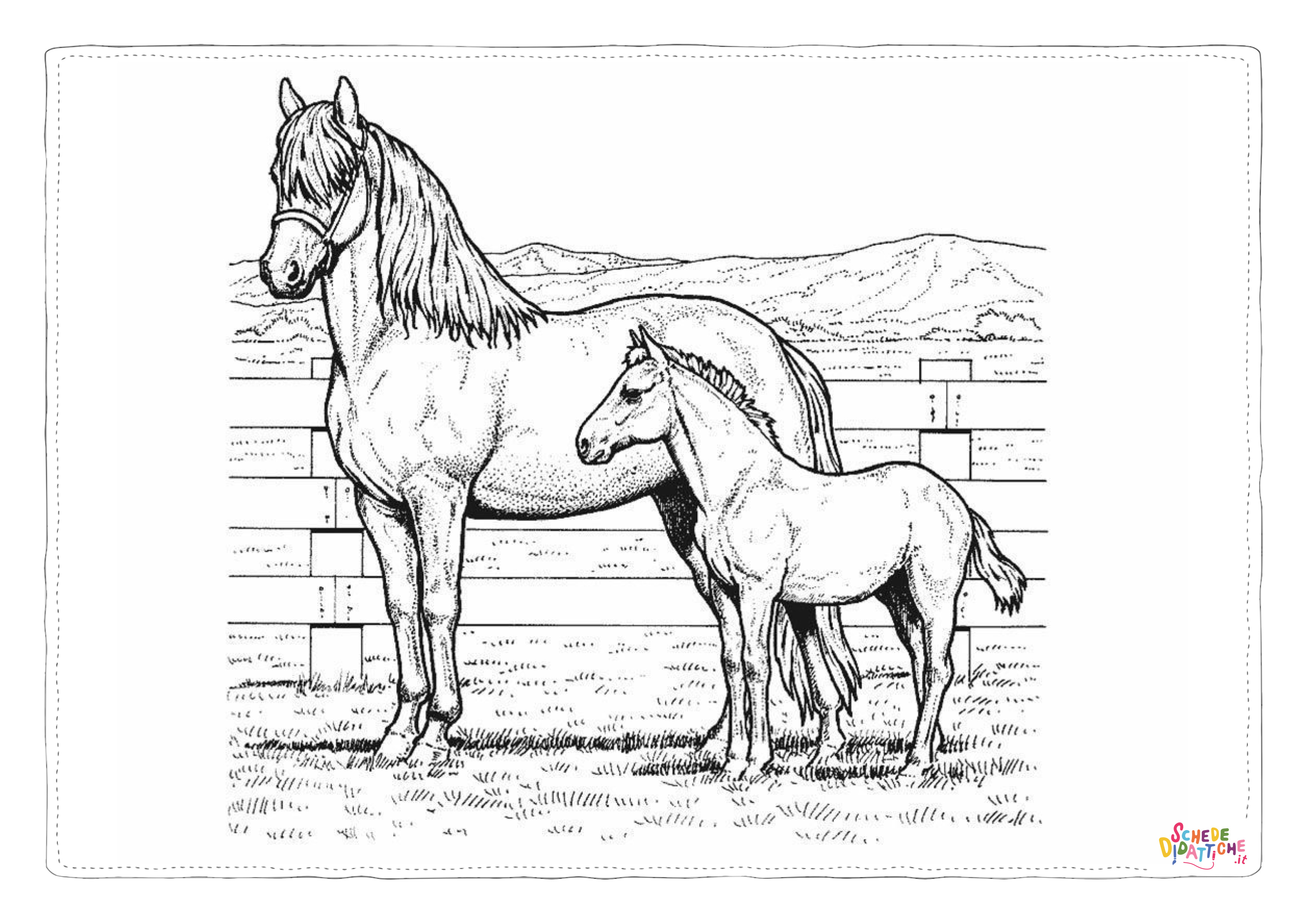 Disegno di cavallo da stampare e colorare 204