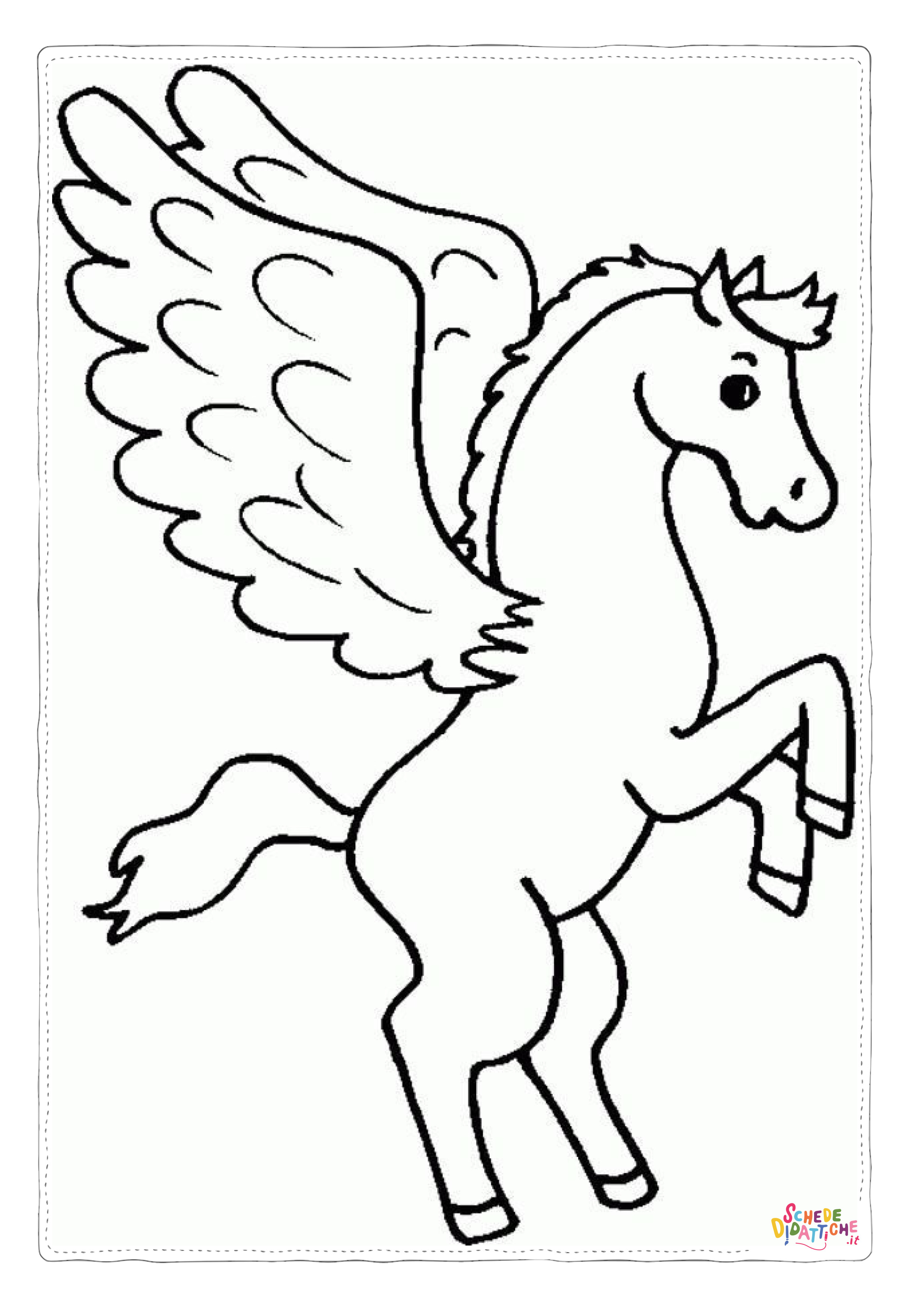 Disegno "Disegno di cavallo alato da stampare e colorare 9" Disegno di cavallo alato da stampare e colorare 9