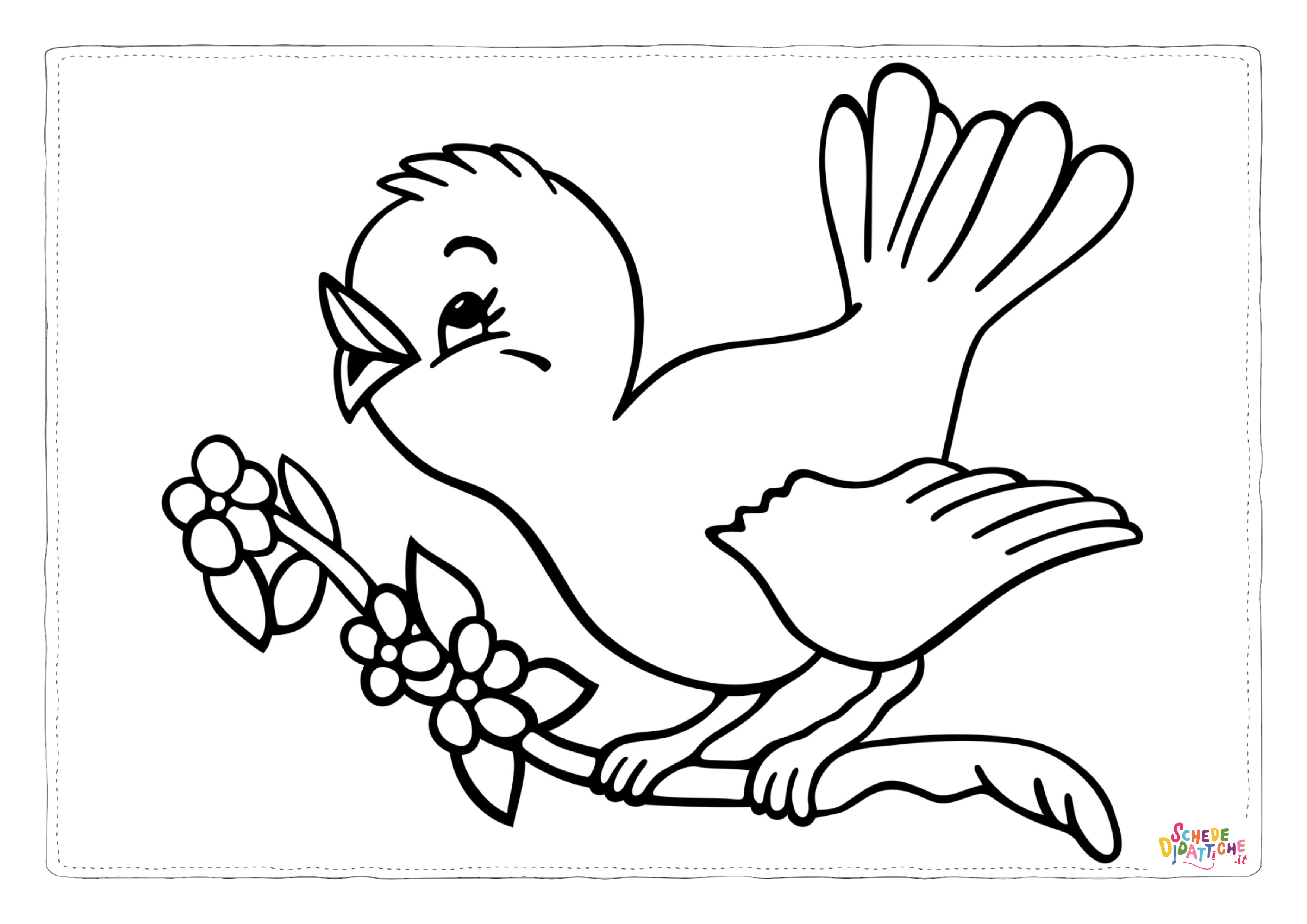 Disegno "Disegno di passero da stampare e colorare 10" Disegno di passero da stampare e colorare 10