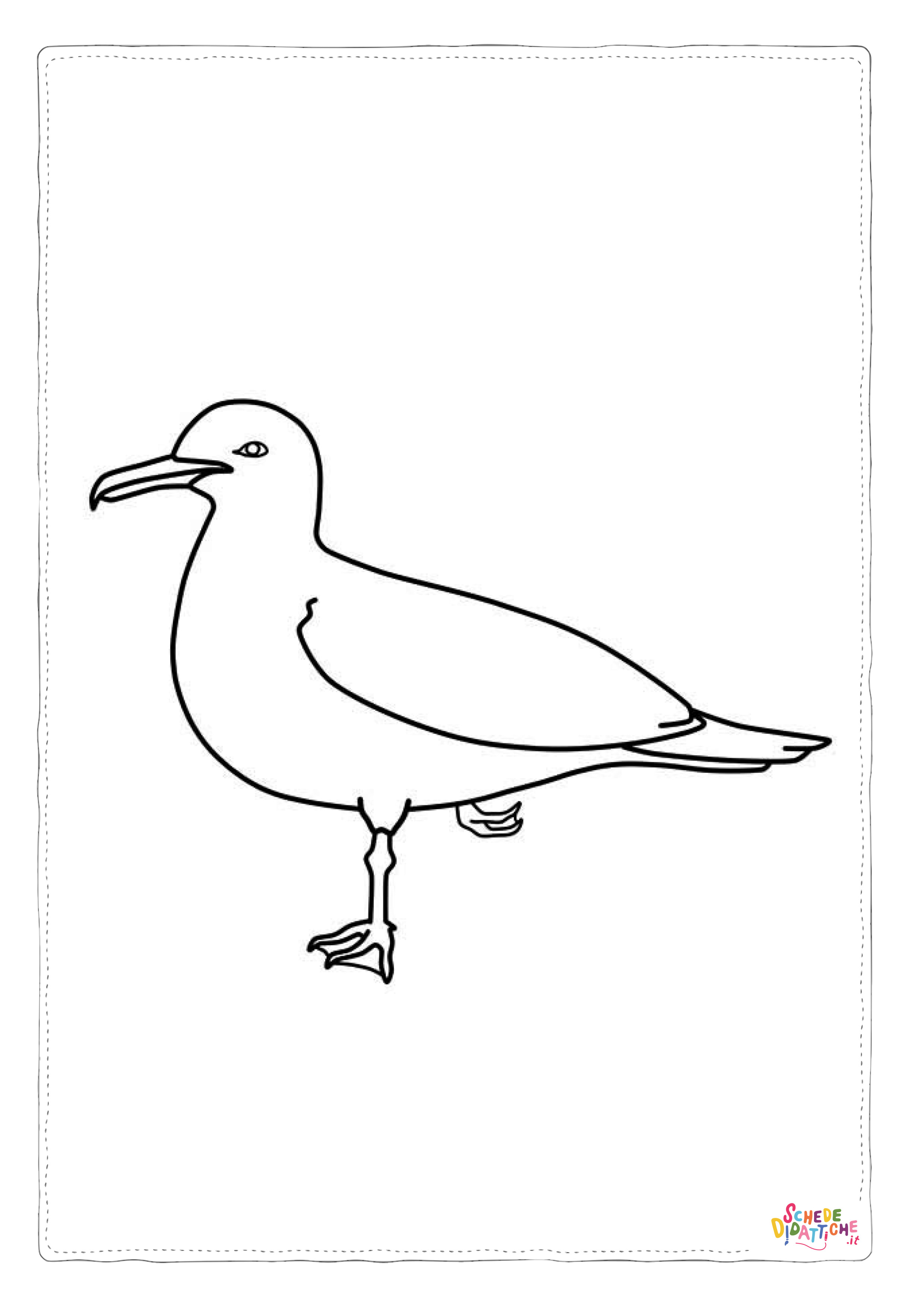 Disegno "Disegno di gabbiano da stampare e colorare 1" Disegno di gabbiano da stampare e colorare 1