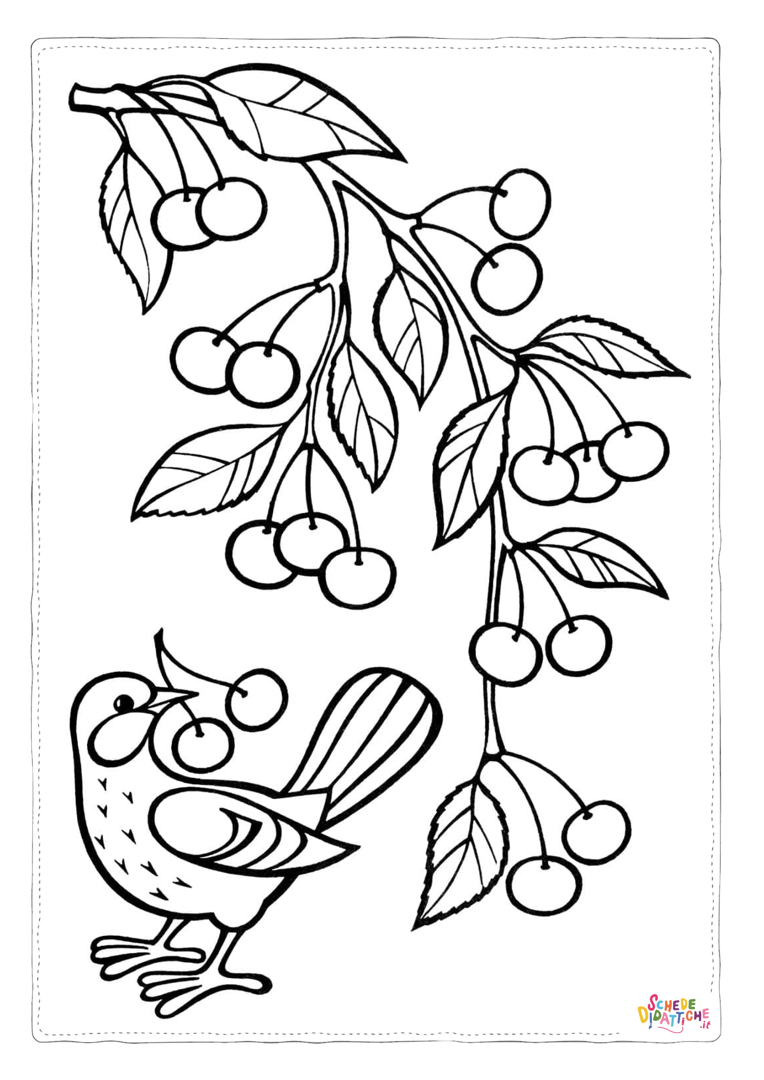 Disegno "Disegno di ciliegia da stampare e colorare" Disegno di ciliegia da stampare e colorare