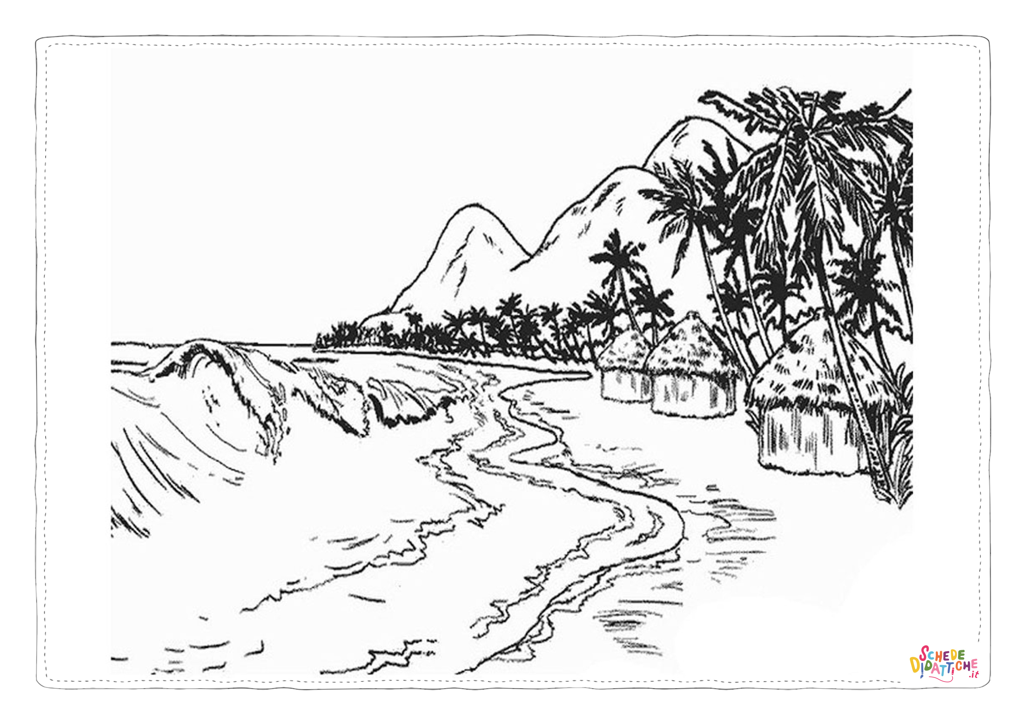 Disegno "Disegno di paesaggio da stampare e colorare 81" Disegno di paesaggio da stampare e colorare 81