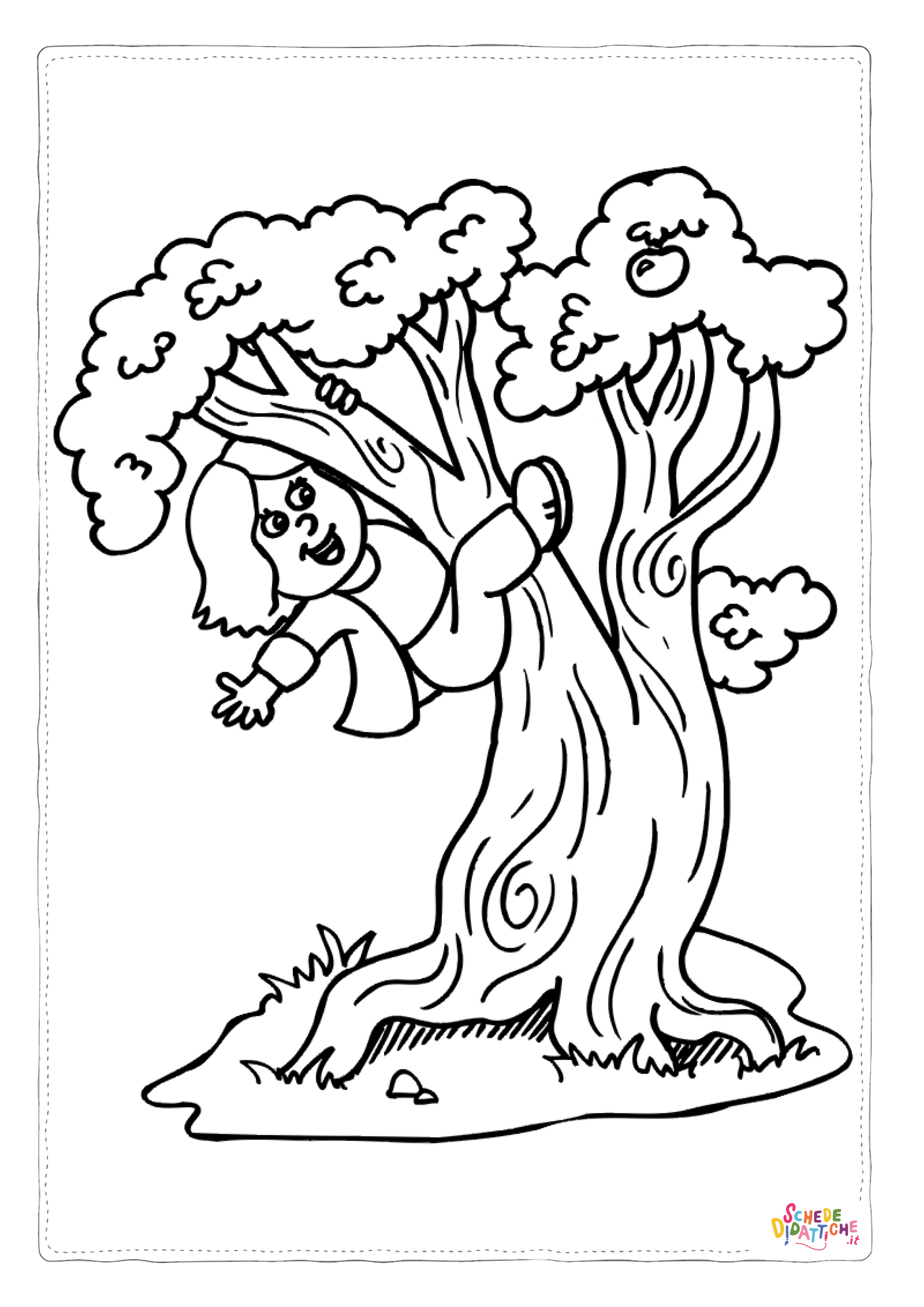 Disegno "Disegno di albero da frutta da stampare e colorare 4" Disegno di albero da frutta da stampare e colorare 4