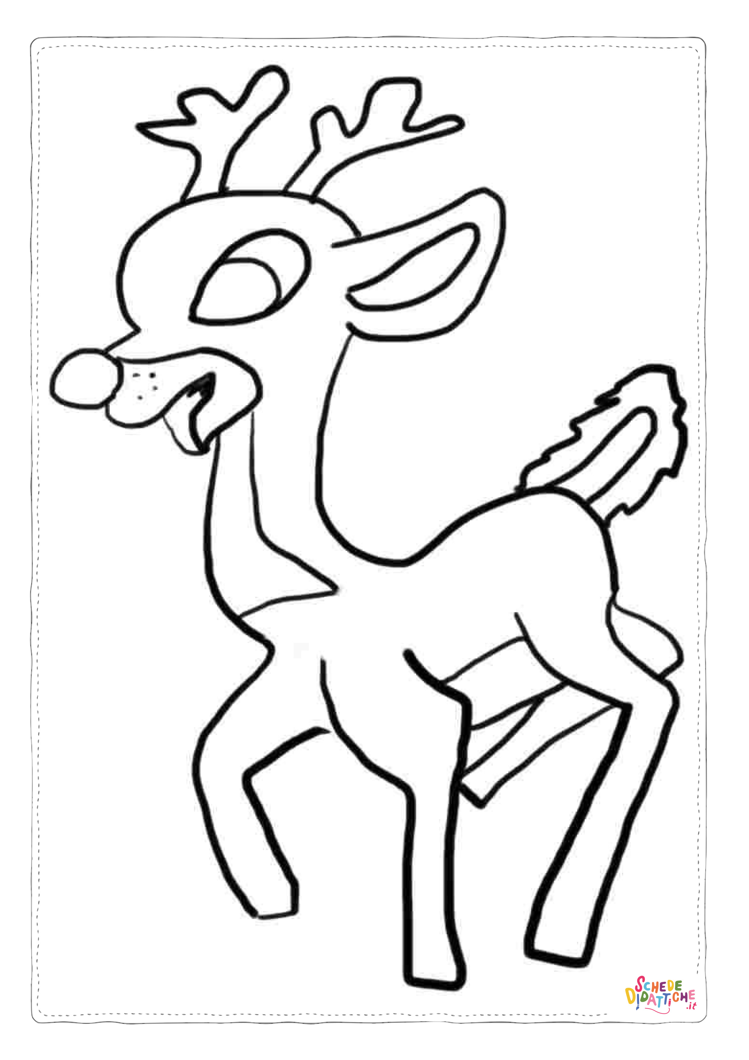 Disegno di renna di Natale da stampare e colorare 17