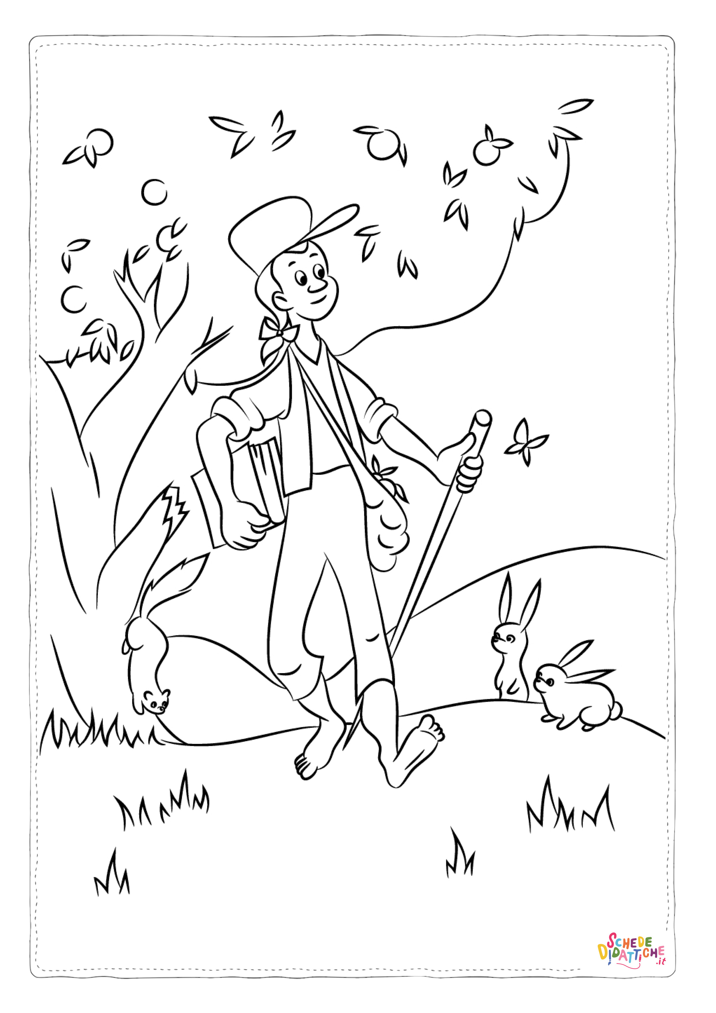 Disegno "Disegno di pastore da stampare e colorare 3" Disegno di pastore da stampare e colorare 3