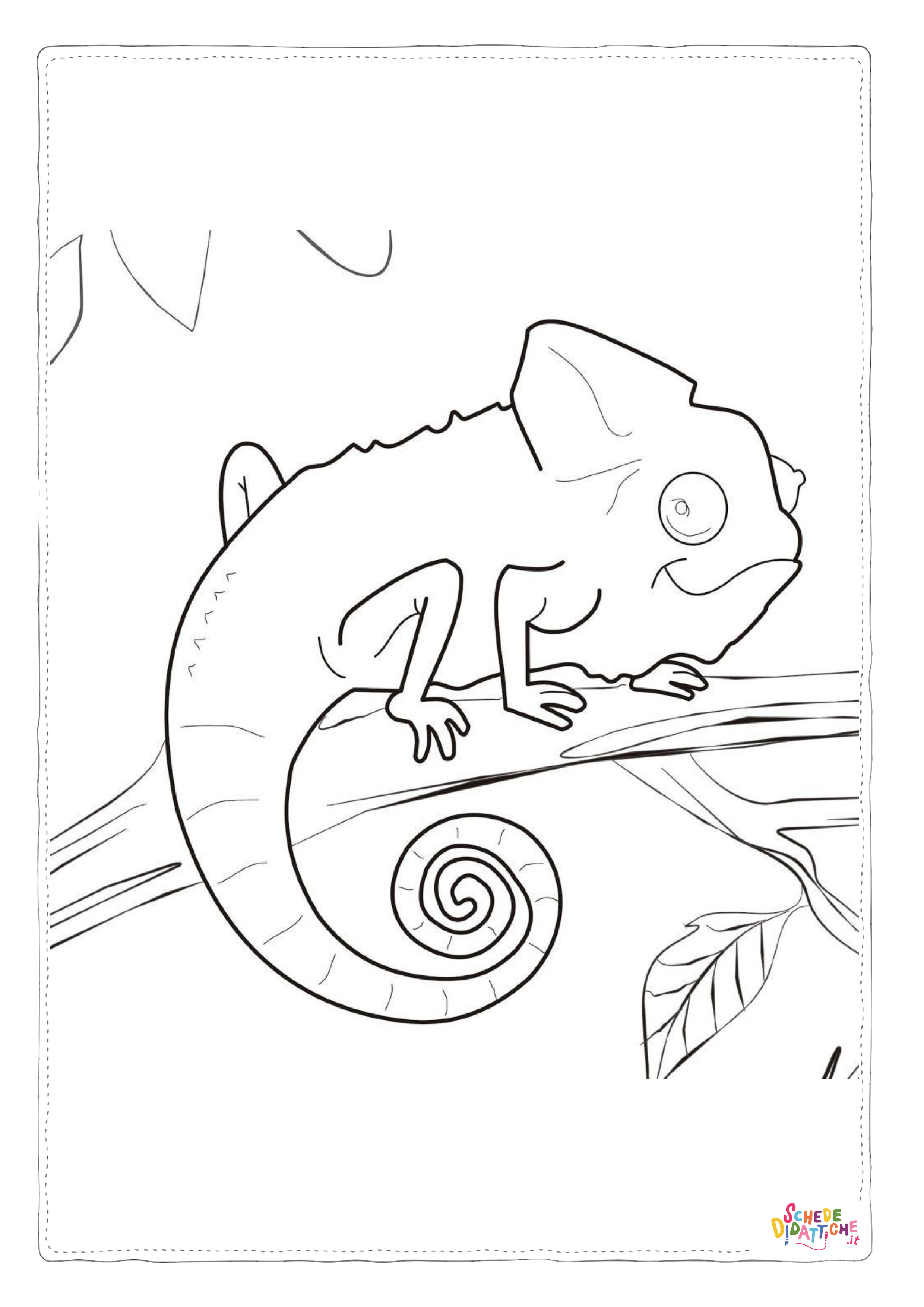 Disegno "Disegno di camaleonte da stampare e colorare 10" Disegno di camaleonte da stampare e colorare 10