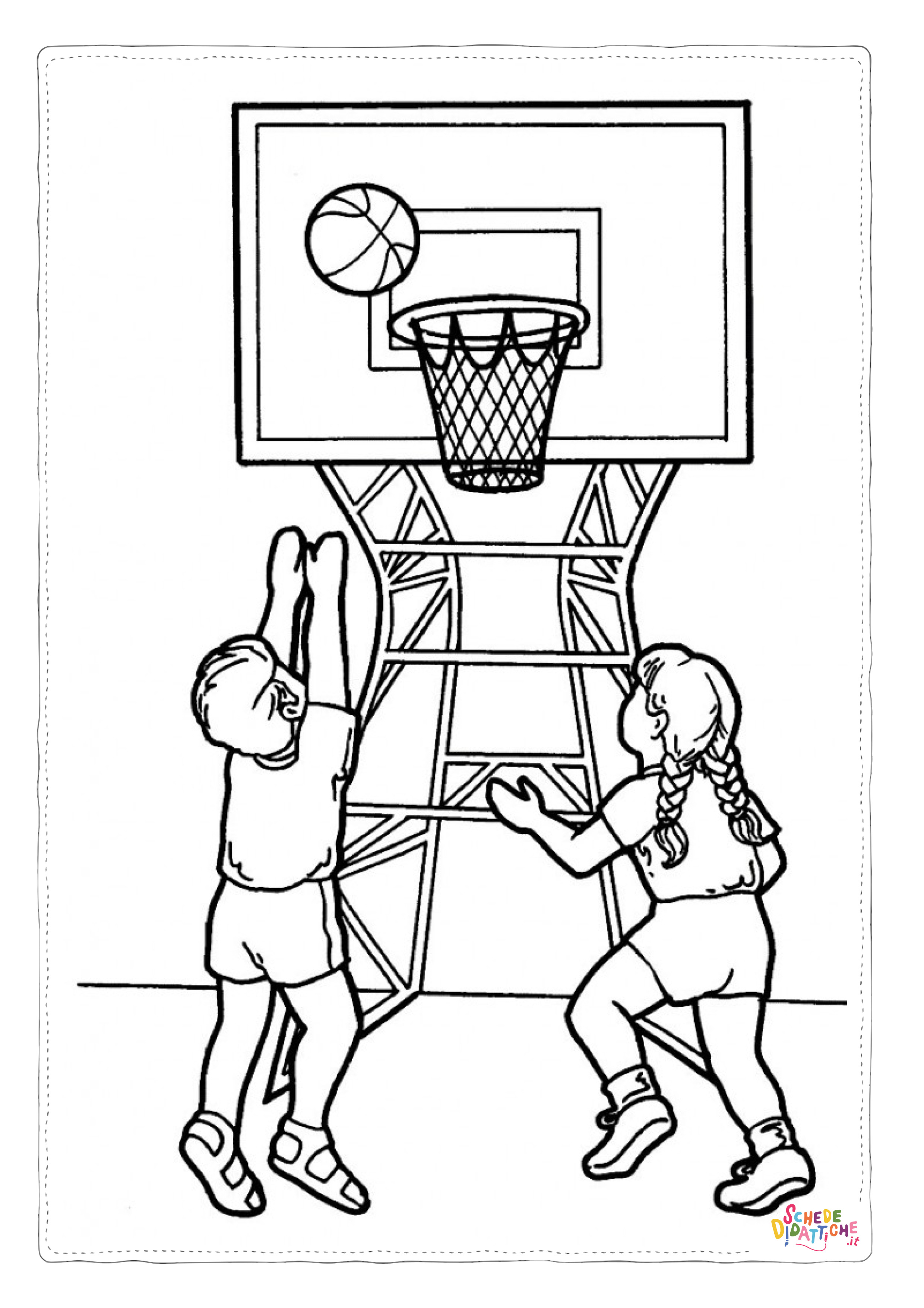 Disegno "Disegno di basket da stampare e colorare 48" Disegno di basket da stampare e colorare 48
