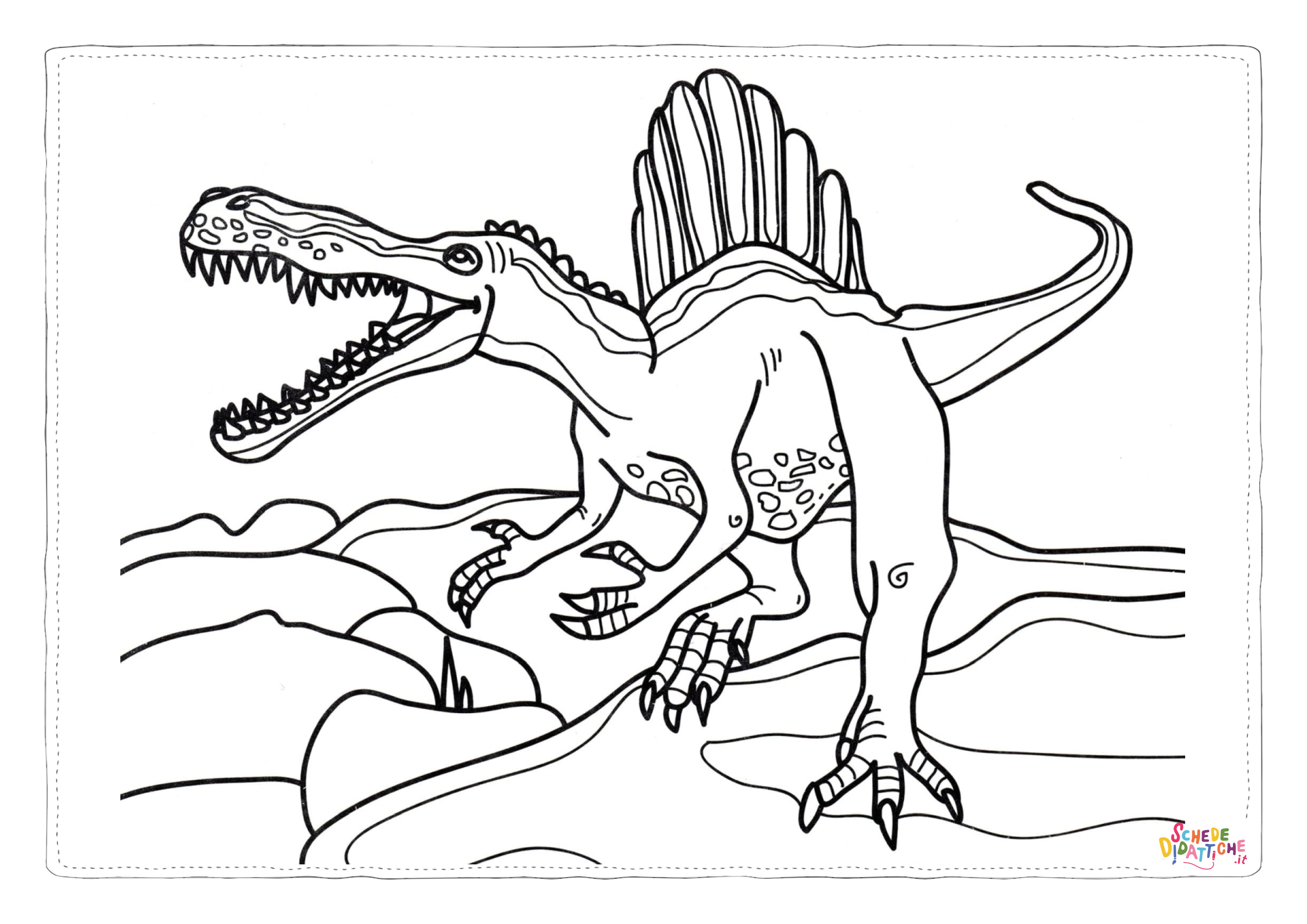 Disegno "Disegno di Spinosauro da stampare e colorare 16" Disegno di Spinosauro da stampare e colorare 16