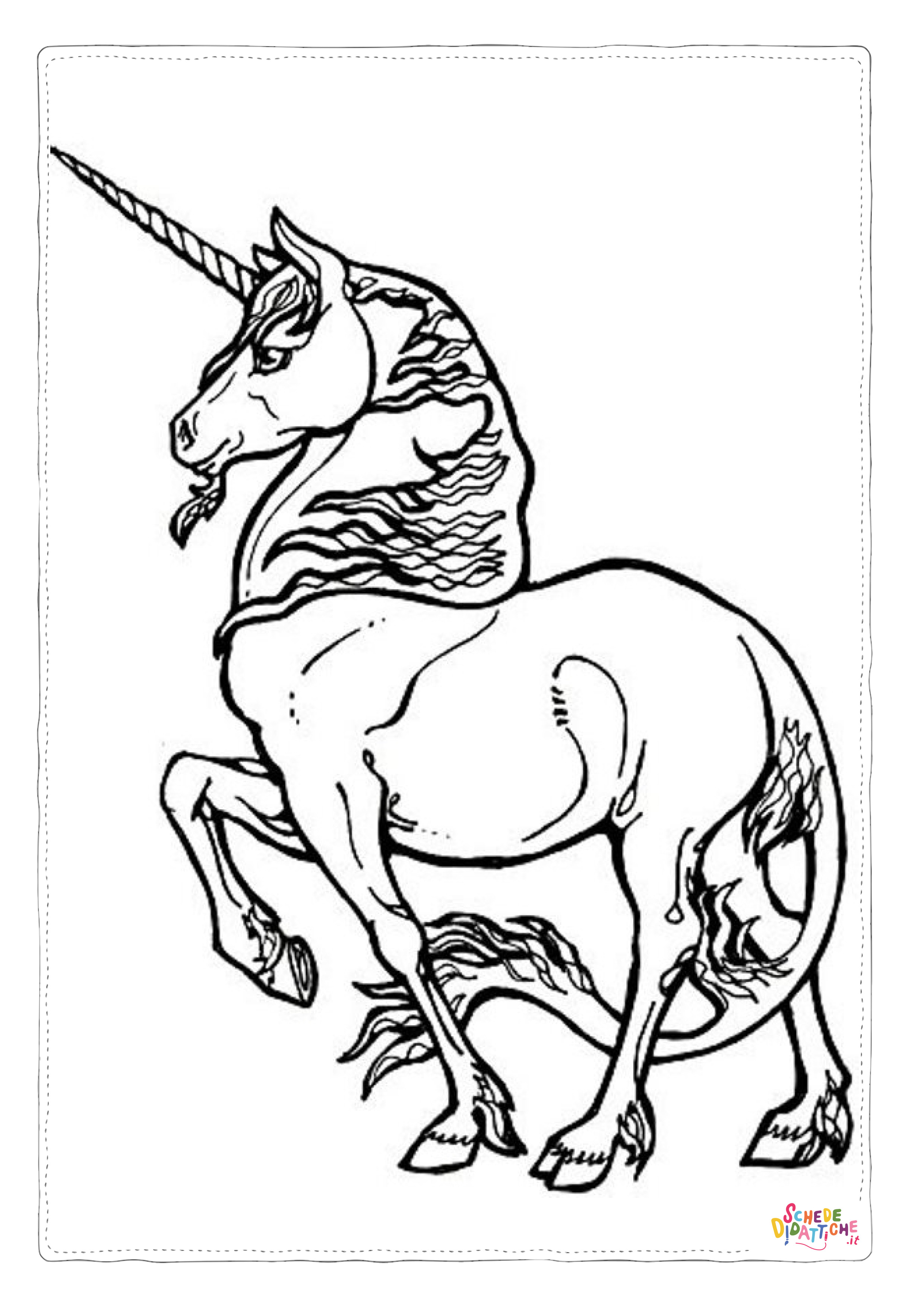 Disegno "Disegno di unicorno da stampare e colorare 120" Disegno di unicorno da stampare e colorare 120