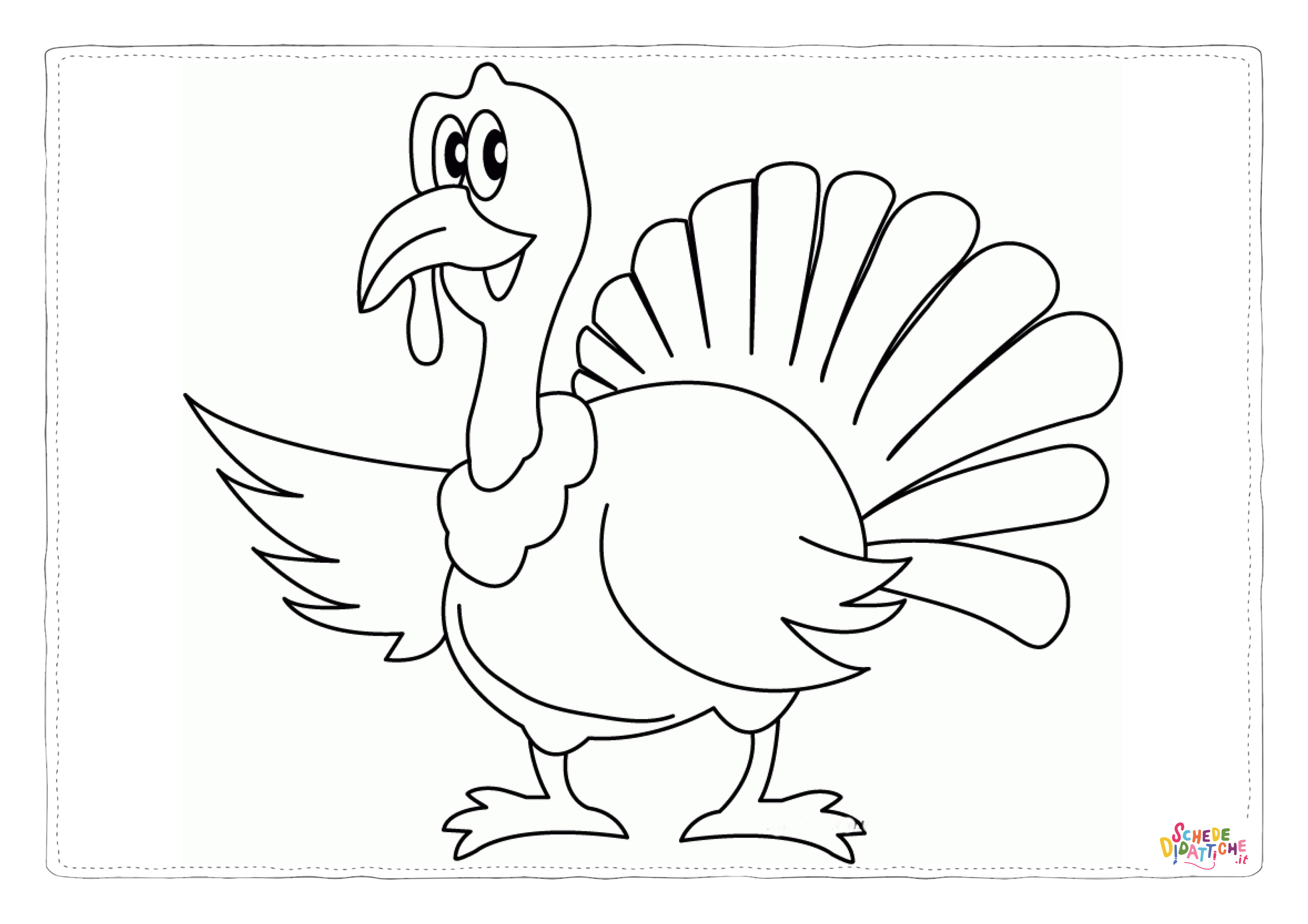 Disegno di tacchino da stampare e colorare 10