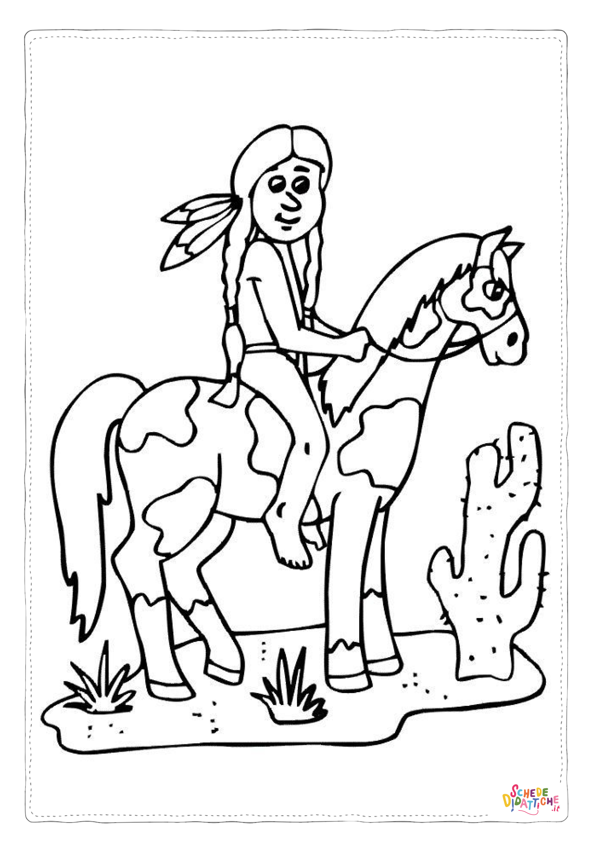 Disegno "Disegno di Indiani d'America da stampare e colorare 102" Disegno di Indiani d'America da stampare e colorare 102