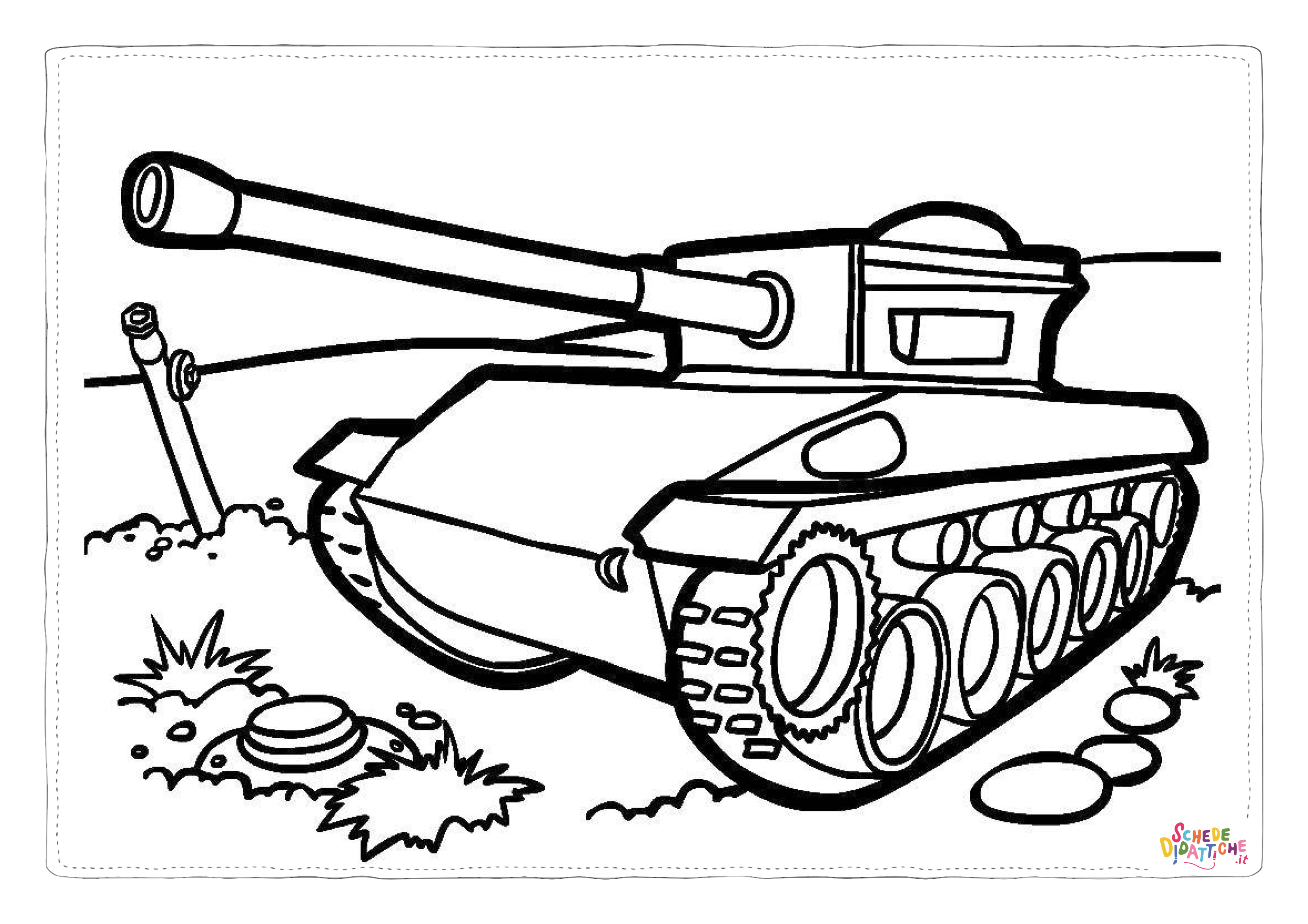 Disegno di carro armato da stampare e colorare 39