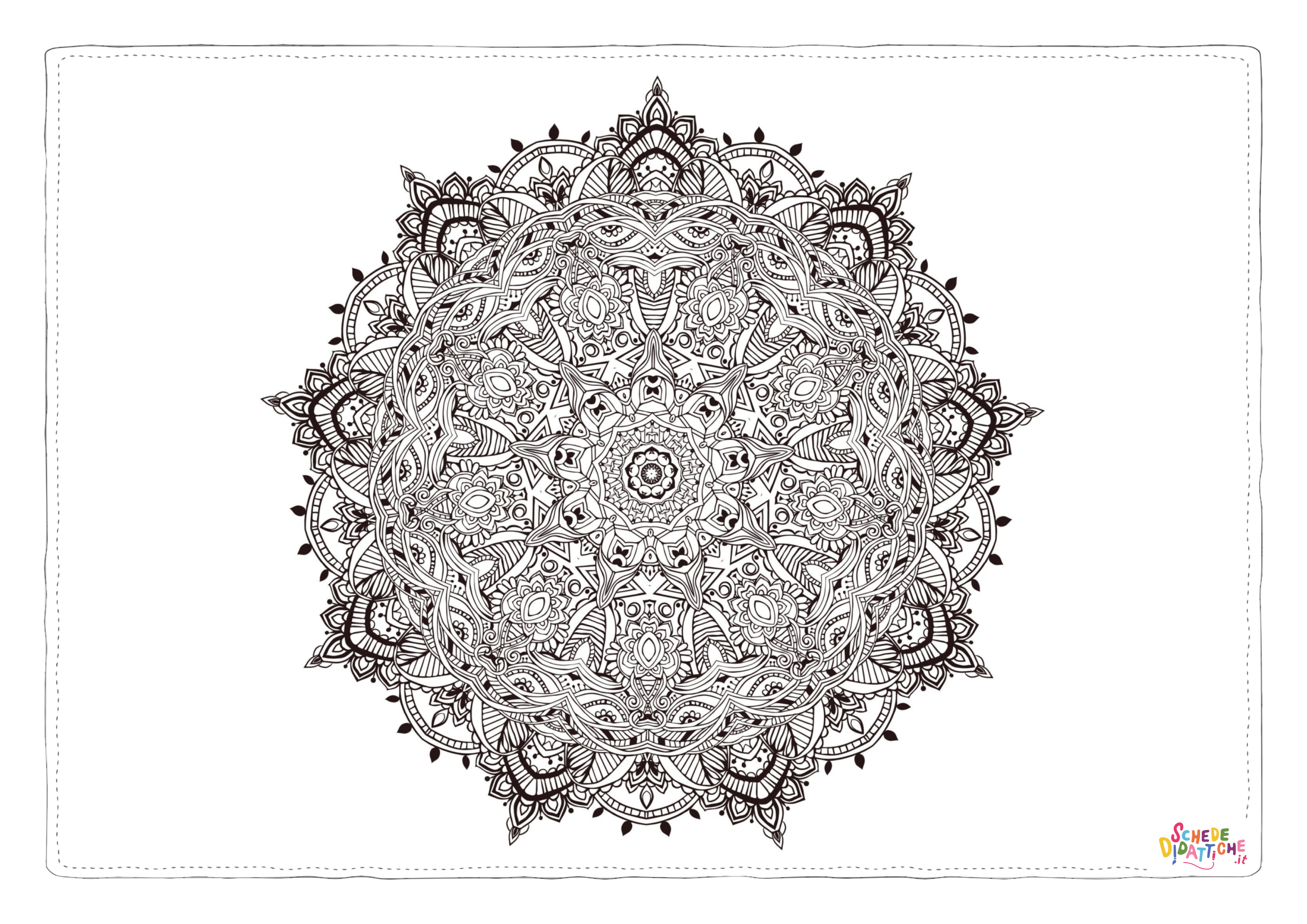 Disegno "Disegno di mandala da stampare e colorare 1229" Disegno di mandala da stampare e colorare 1229