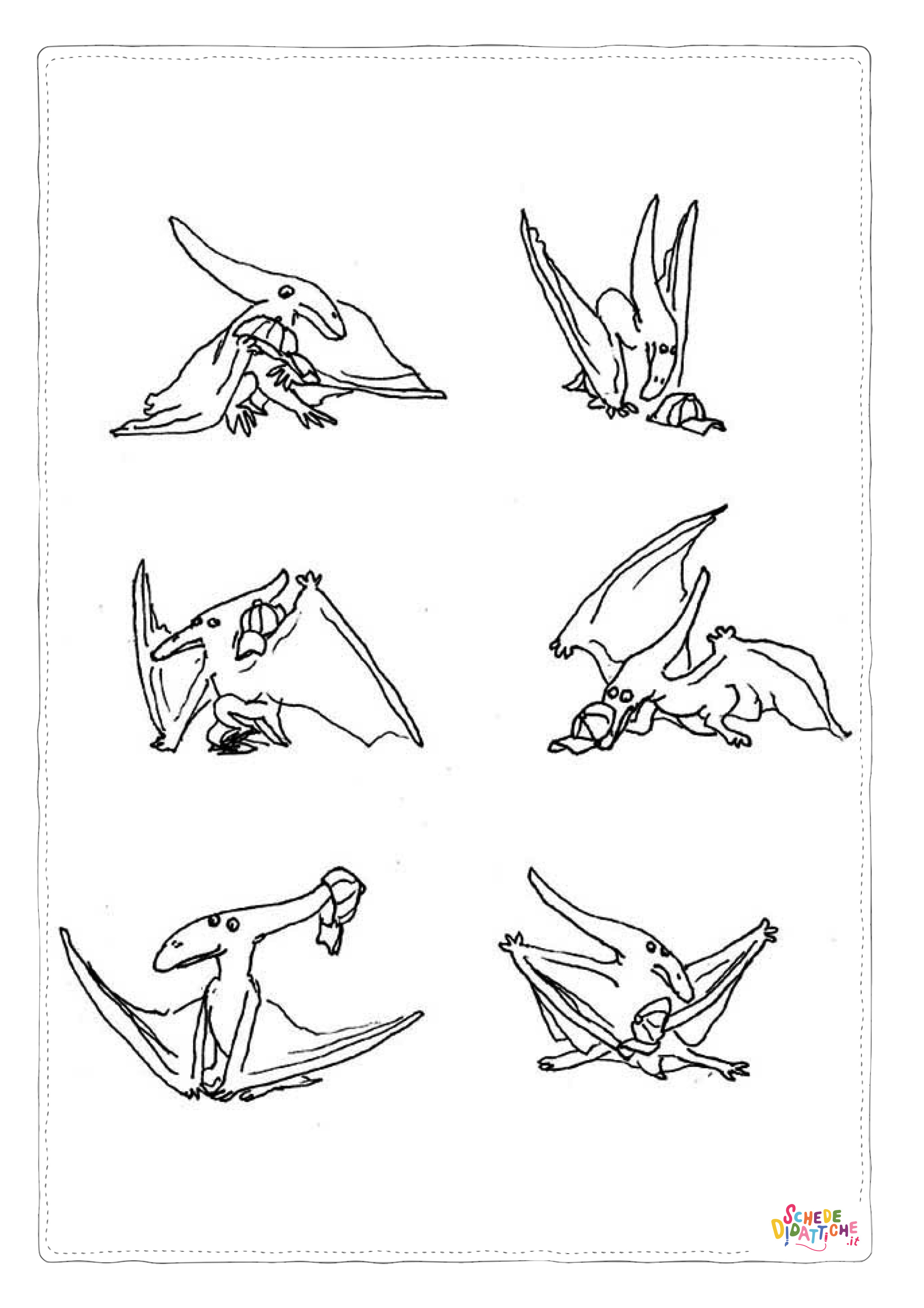 Disegno "Disegno di Pterodattilo da stampare e colorare 4" Disegno di Pterodattilo da stampare e colorare 4