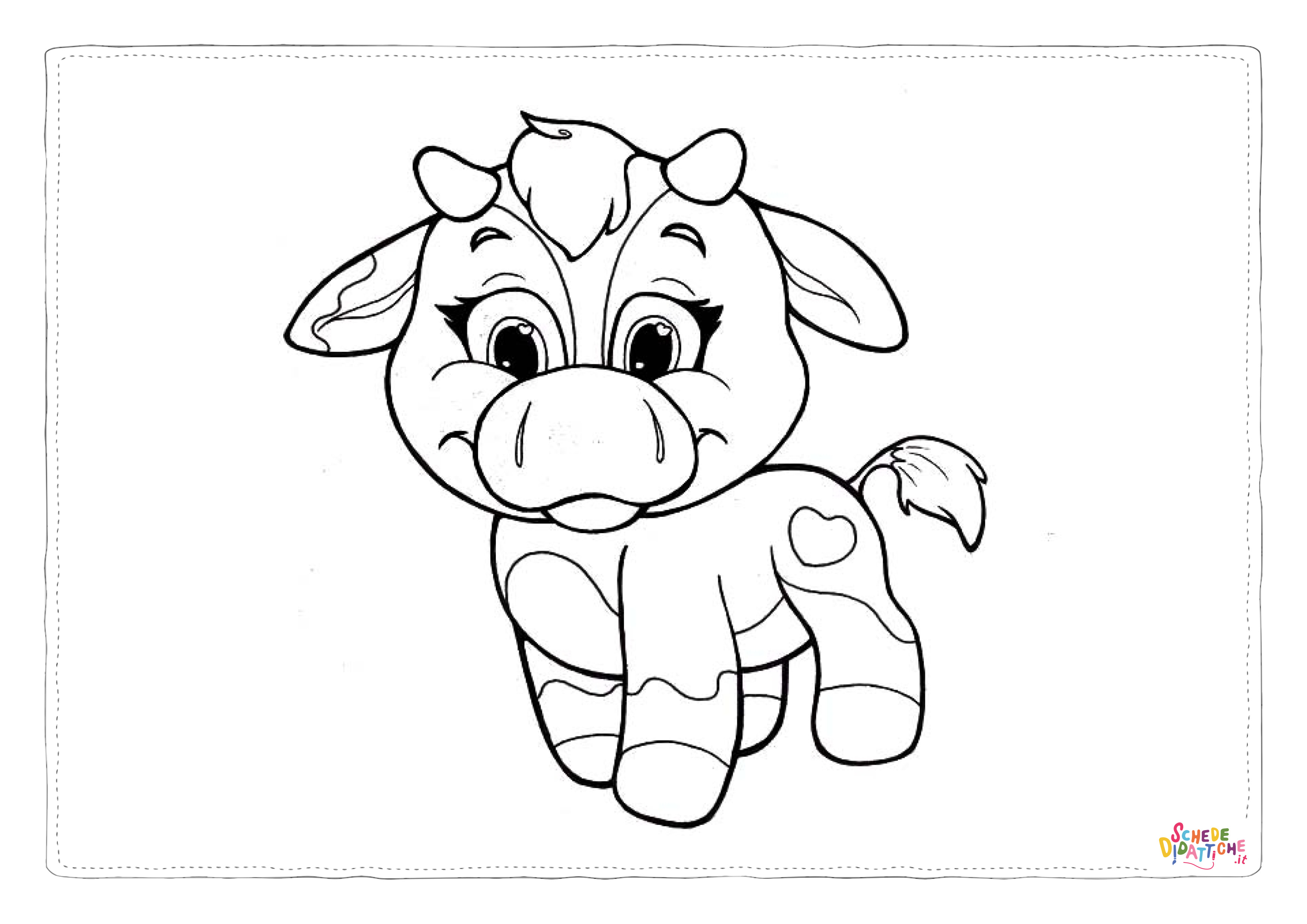 Disegno "Disegno di mucca da stampare e colorare 68" Disegno di mucca da stampare e colorare 68