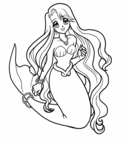 Disegno di sirena da stampare e colorare 5