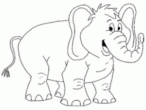 Disegno di elefante da stampare e colorare 107