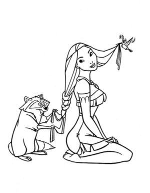 Disegno di Pochaontas da stampare e colorare 9