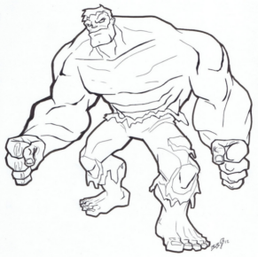Disegno di Hulk da stampare e colorare 4