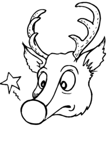 Disegno di renna di Natale da stampare e colorare 2 Disegno di renna di Natale da stampare e colorare 2