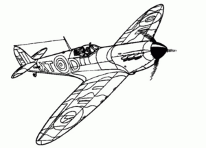 Disegno di aereo militare da stampare e colorare 14
