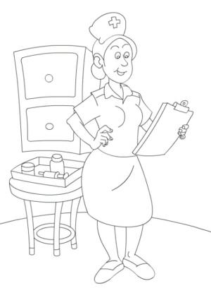 Disegno di infermiere da stampare e colorare 6